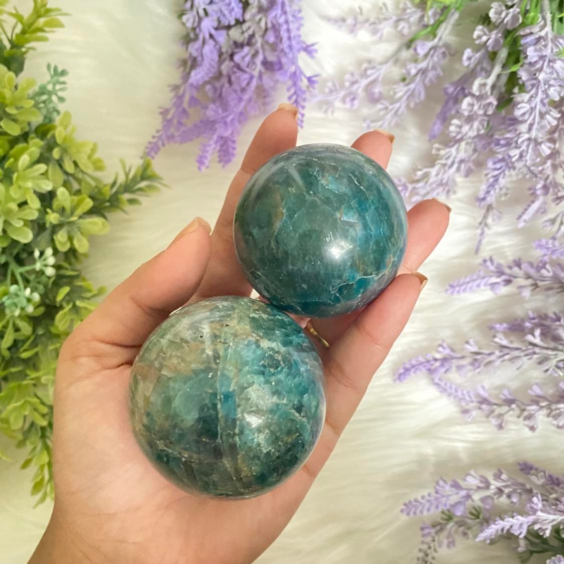 Natural Blue Apatite Sphere