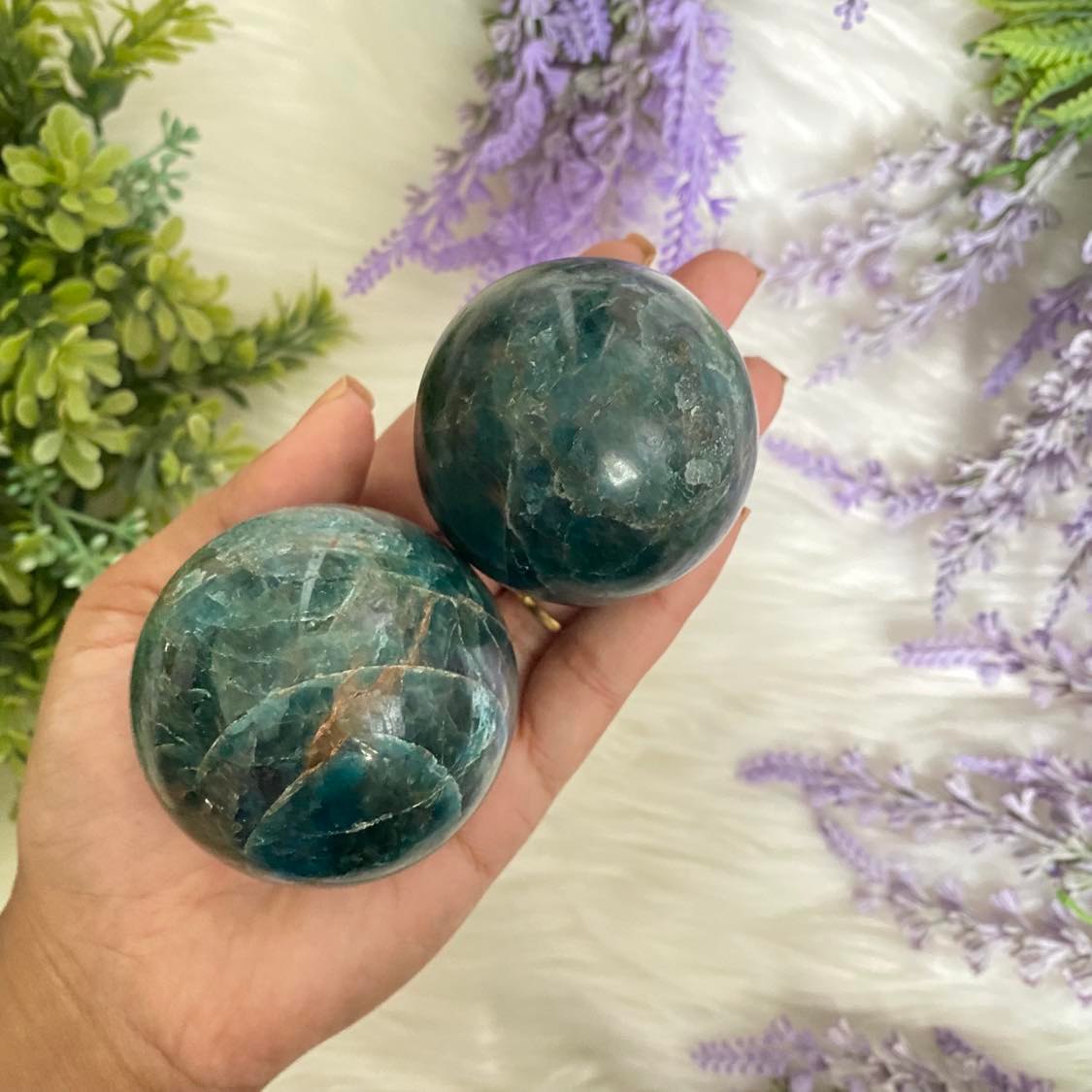 Natural Blue Apatite Sphere