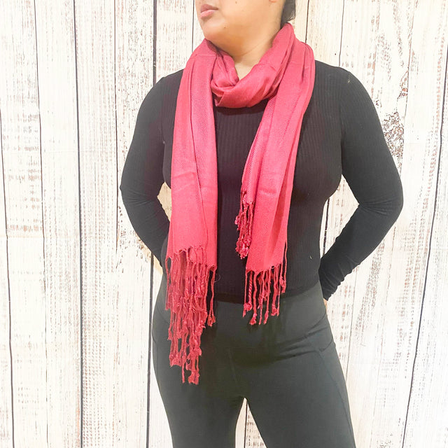Solid Pashmina Long Scarf/Shawl