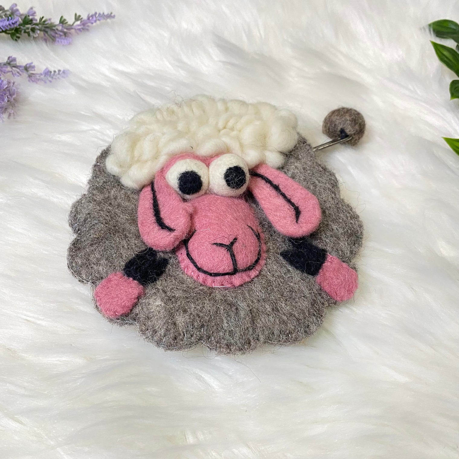 Sheep Designed Felt Purse