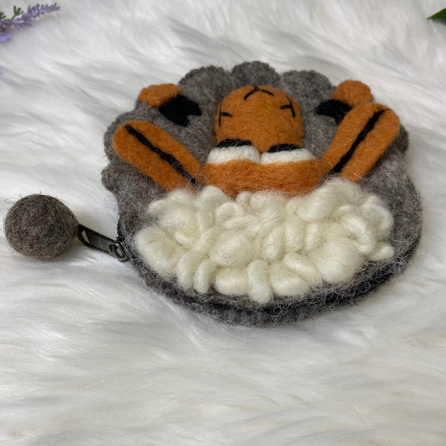 Sheep Designed Felt Purse