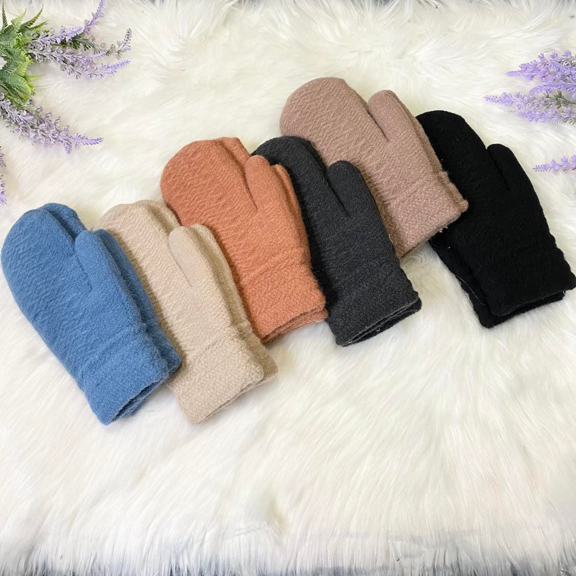 Women Winter Fleece Lined Thick Mittens
