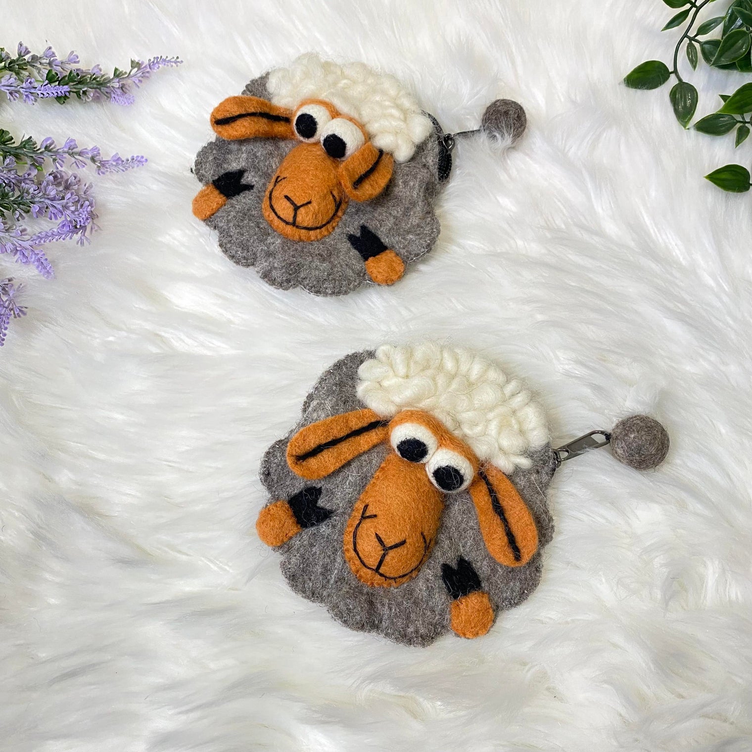 Sheep Designed Felt Purse