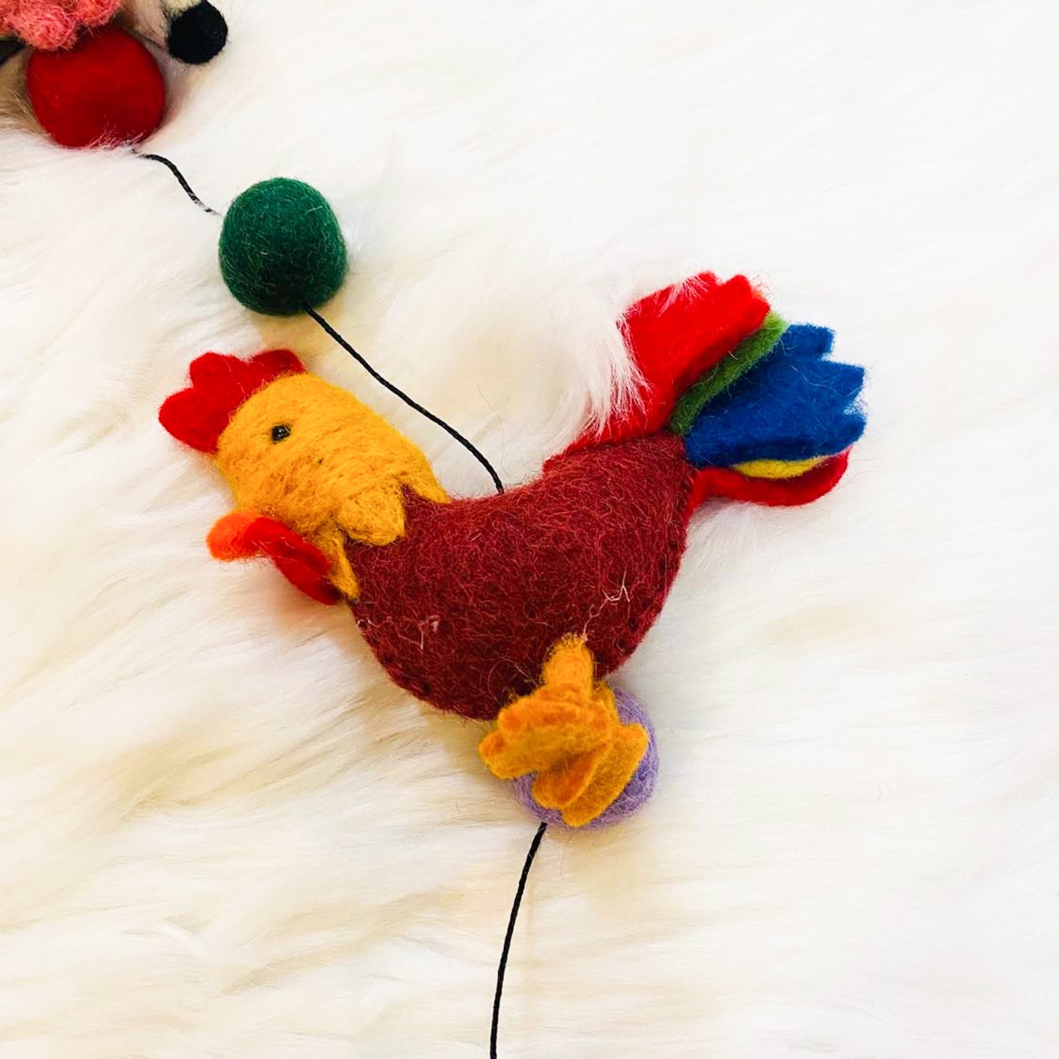 Felt Farm Animal Garland with Bells