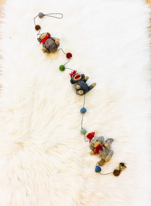 Felted Sock Monkey Hanging