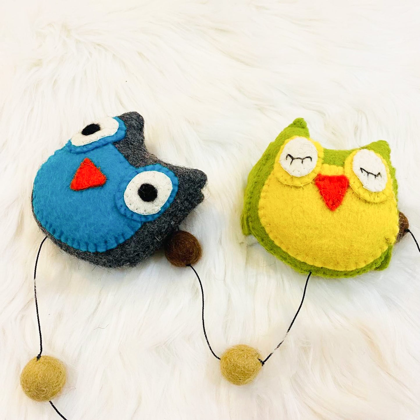 Felt Owl Hanging with Bell