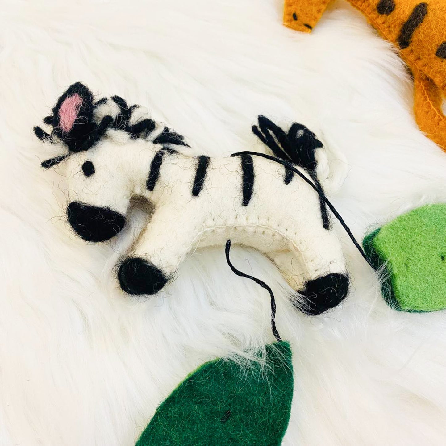 Felted Animal Jungle Hanging with Bells