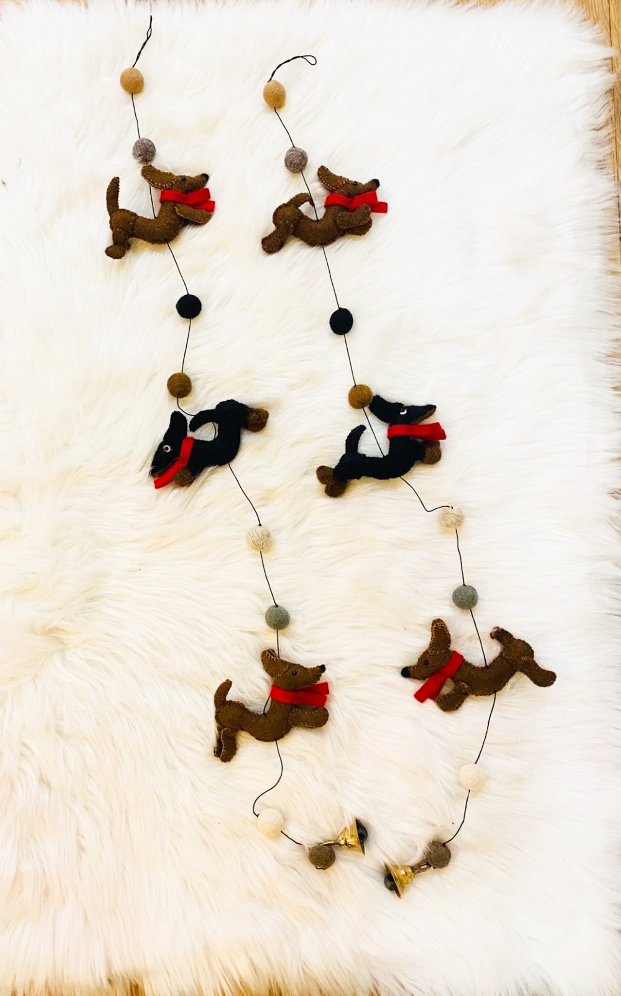 Felted Reindeer Hanging with Bells