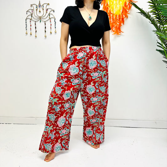 Summer Flowy Floral Palazzo Pants