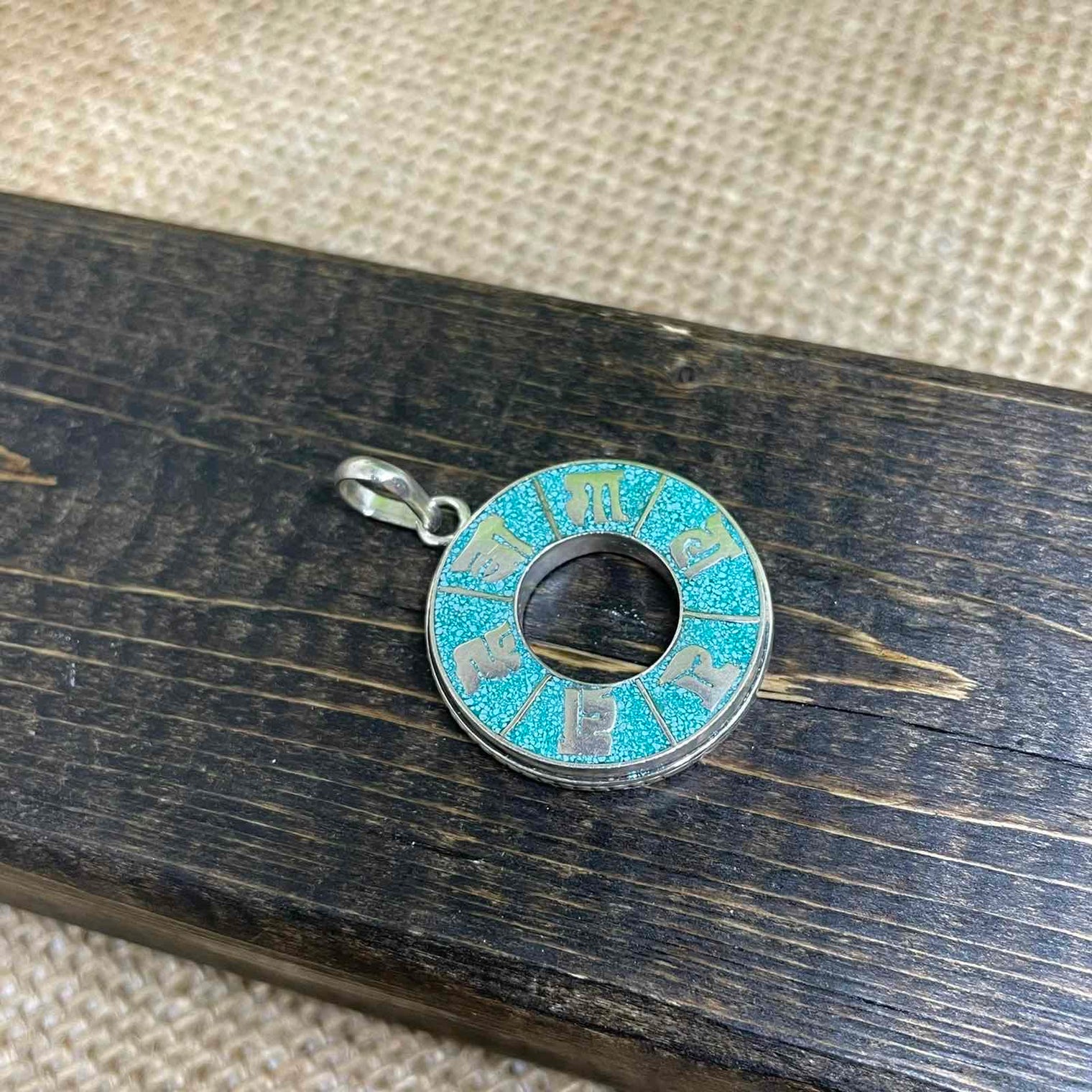 Ethnic handmade pendant with om ma ni pa mi hu Mantra, Buddhist Pendant, Yoga Jewelry, Meditation Gift, Gift for Him/Her