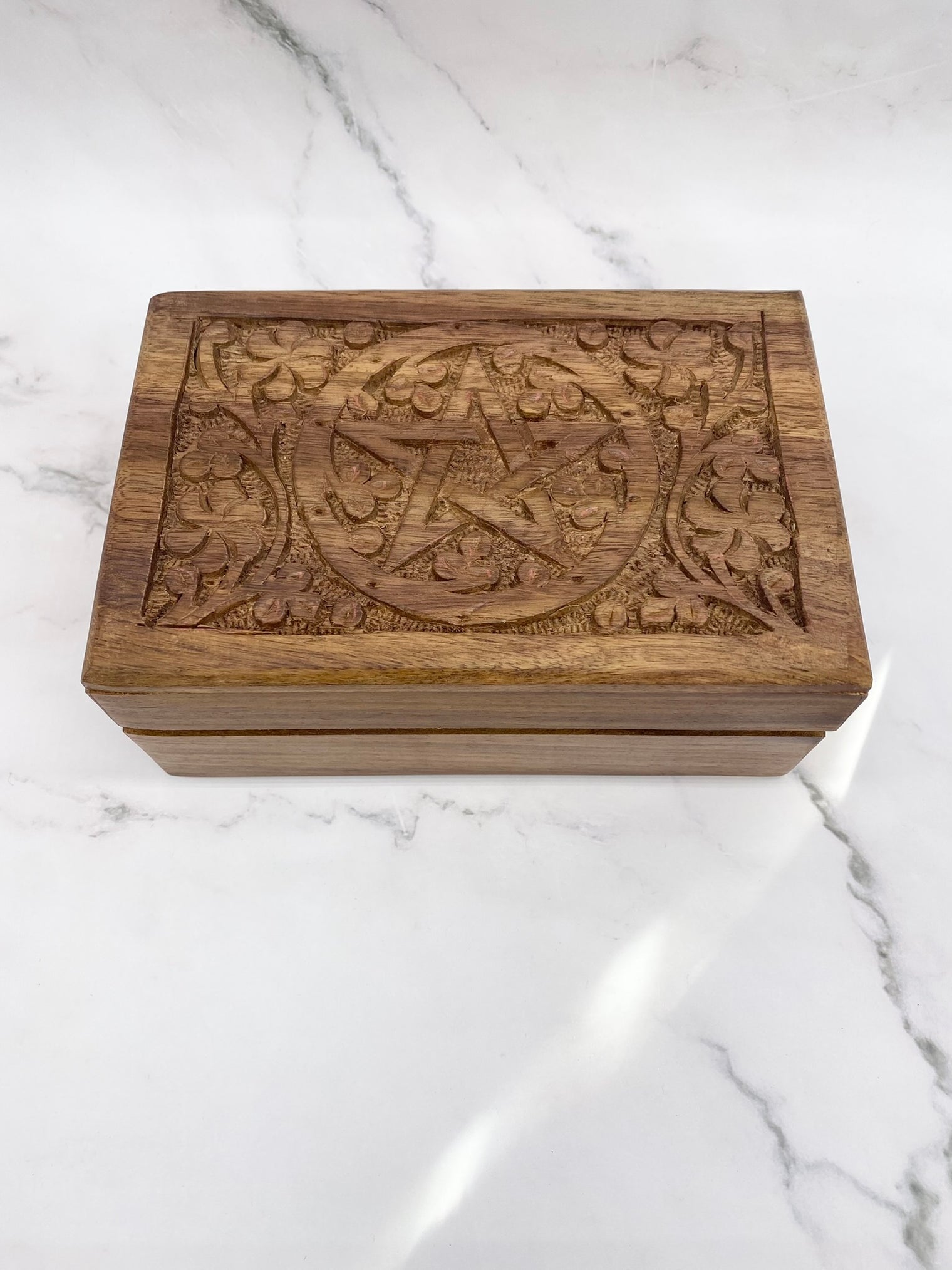 Hand Carved Keepsake Wooden Box