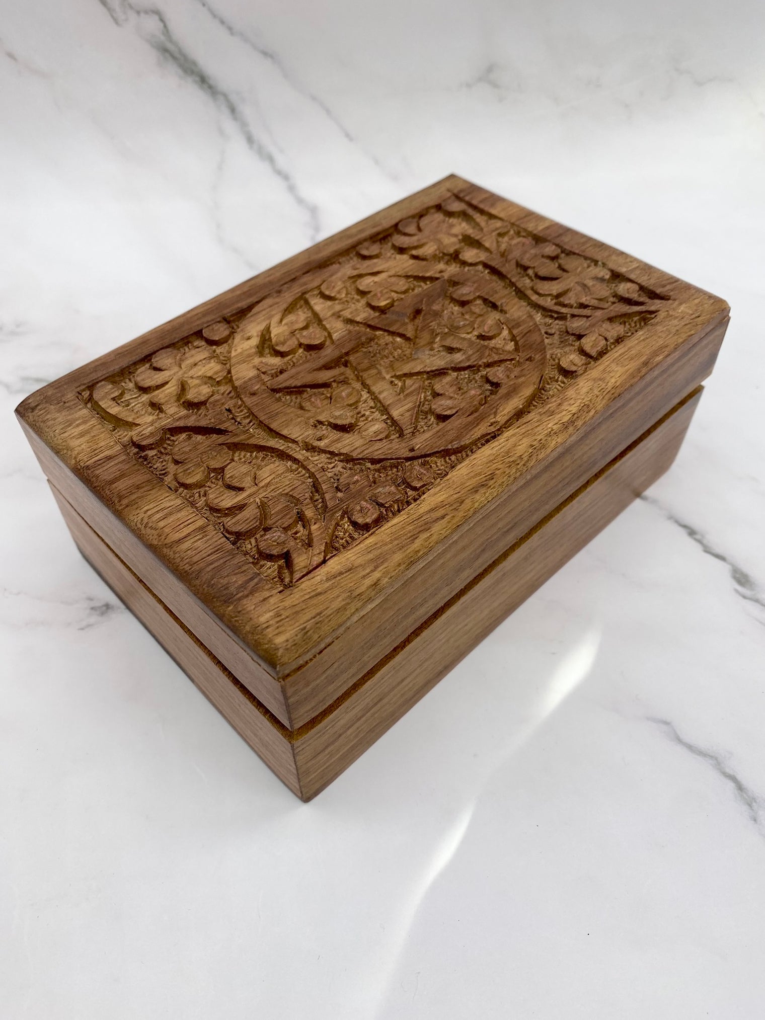 Hand Carved Keepsake Wooden Box