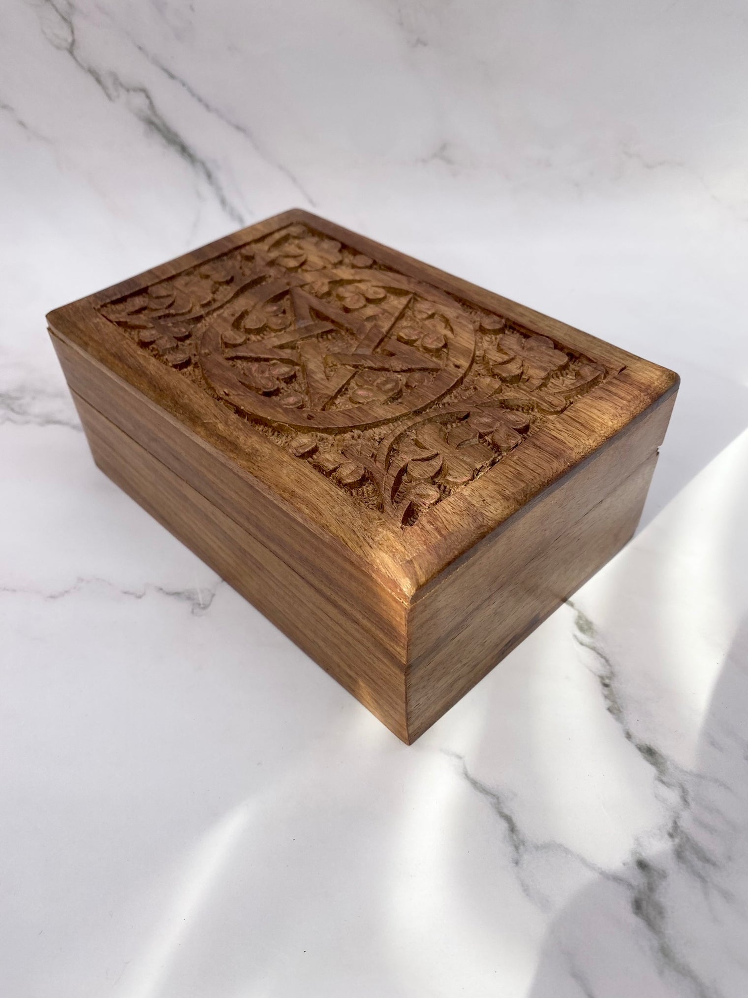 Hand Carved Keepsake Wooden Box