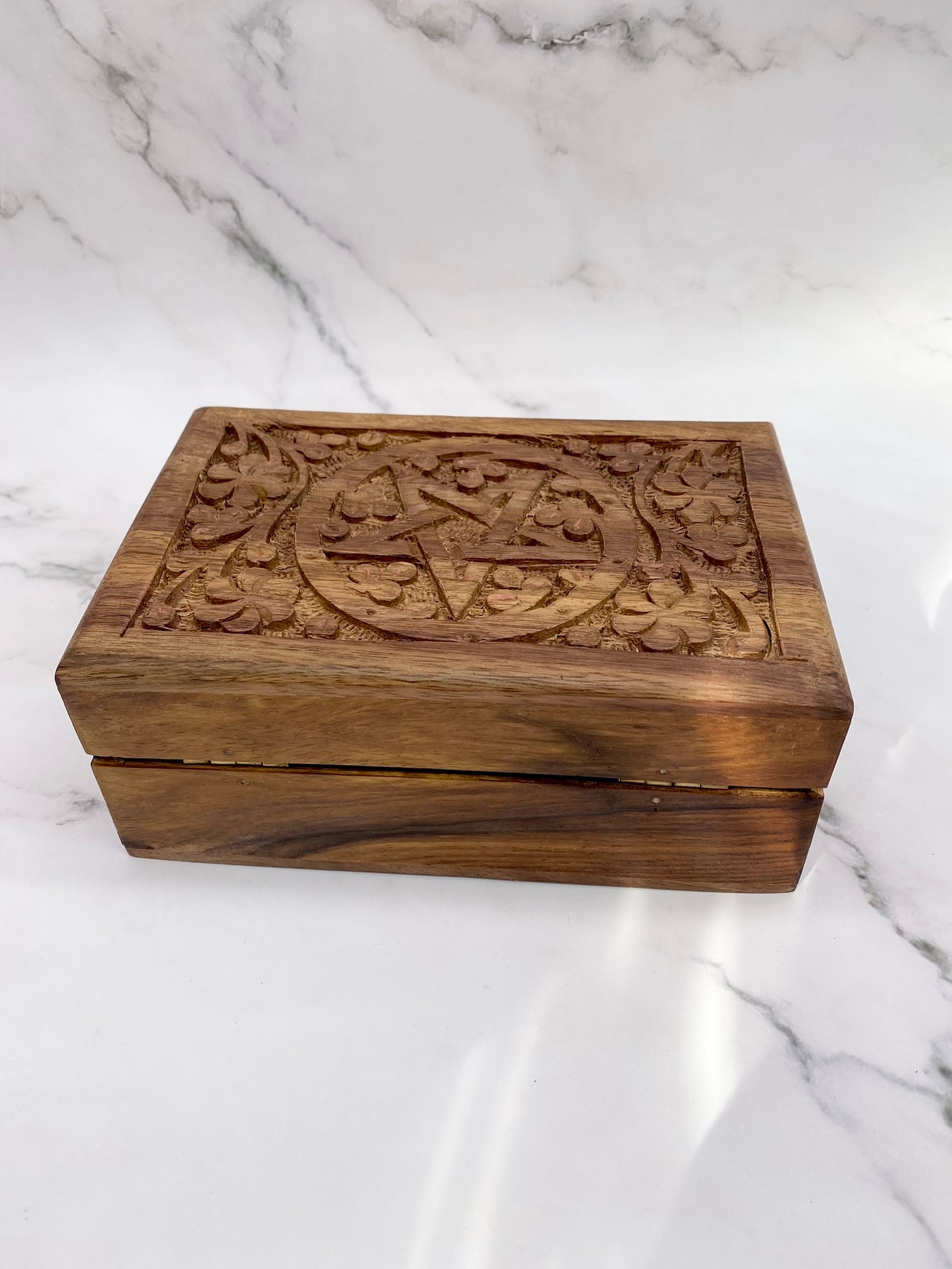 Hand Carved Keepsake Wooden Box