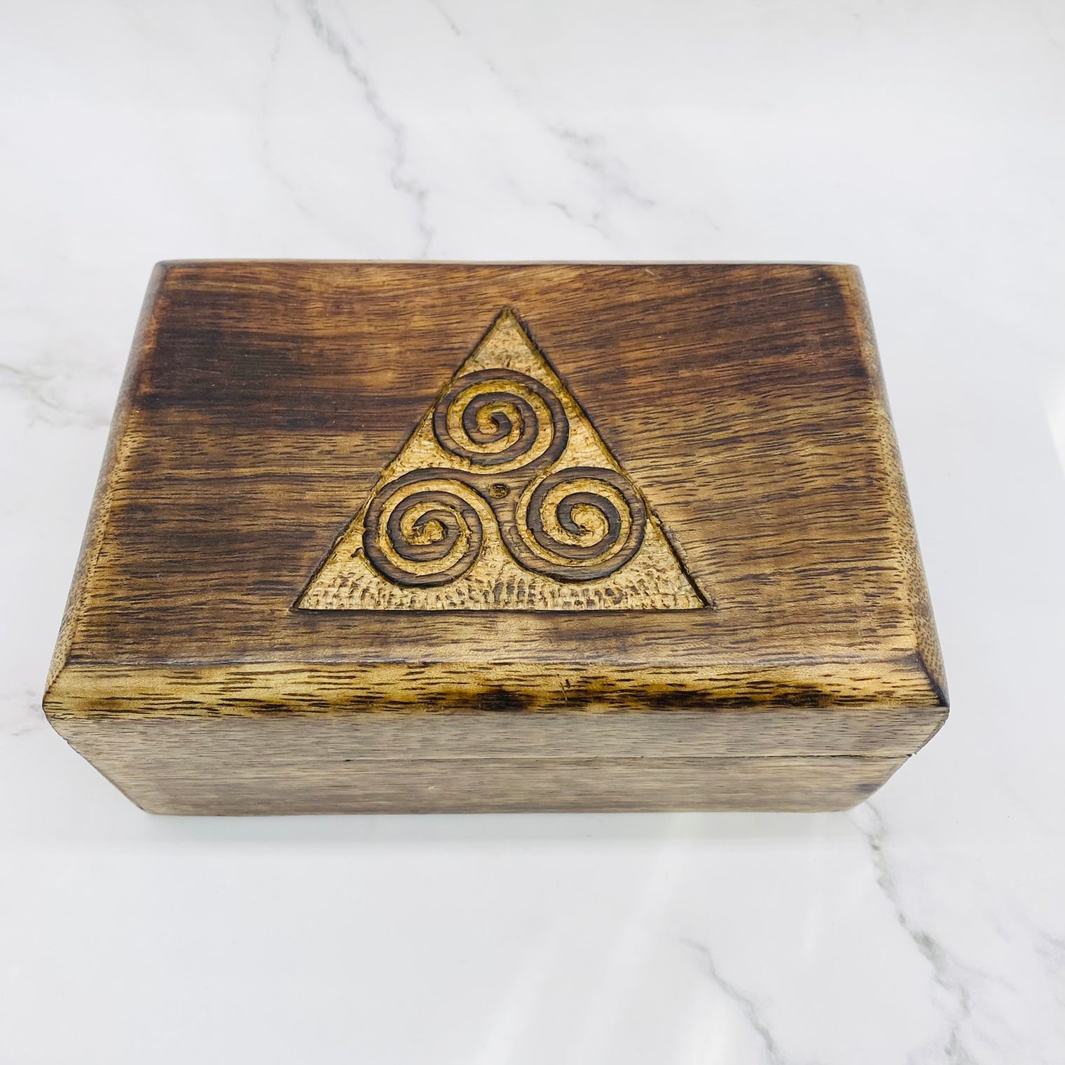 Hand Carved Wooden Jewelry Box