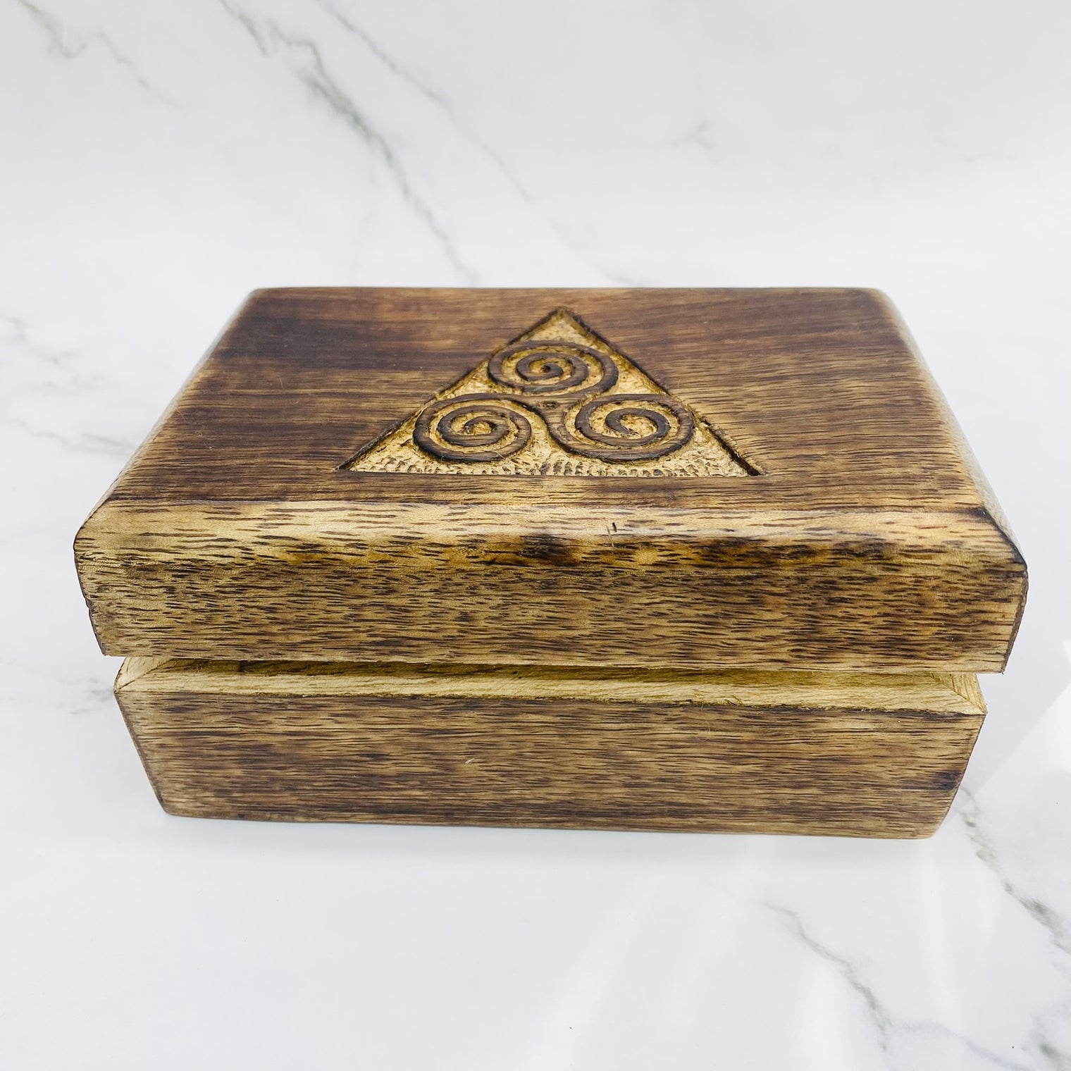 Hand Carved Wooden Jewelry Box