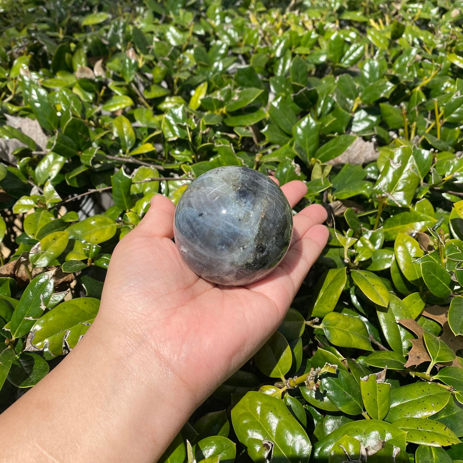 Labradorite Sphere Ball, Crystal Ball, Rainbow Infused Labradorite Ball, Healing Crystal, 75 mm Polished Labradorite Transformation Crystal