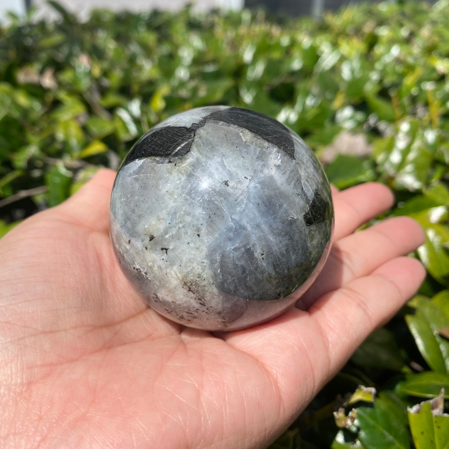 Labradorite Sphere Ball, Crystal Ball, Rainbow Infused Labradorite Ball, Healing Crystal, 75 mm Polished Labradorite Transformation Crystal