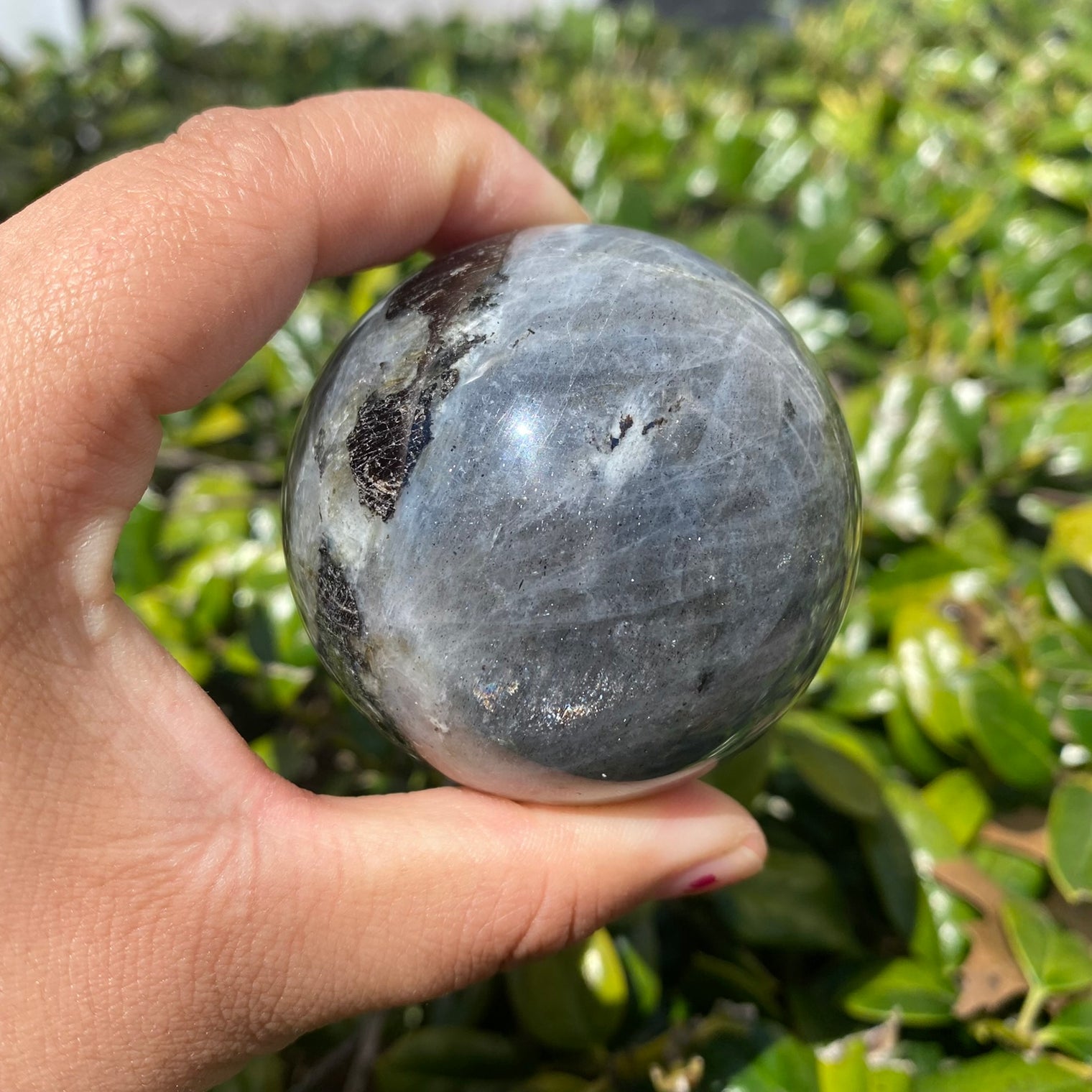 Labradorite Sphere Ball, Crystal Ball, Rainbow Infused Labradorite Ball, Healing Crystal, 75 mm Polished Labradorite Transformation Crystal