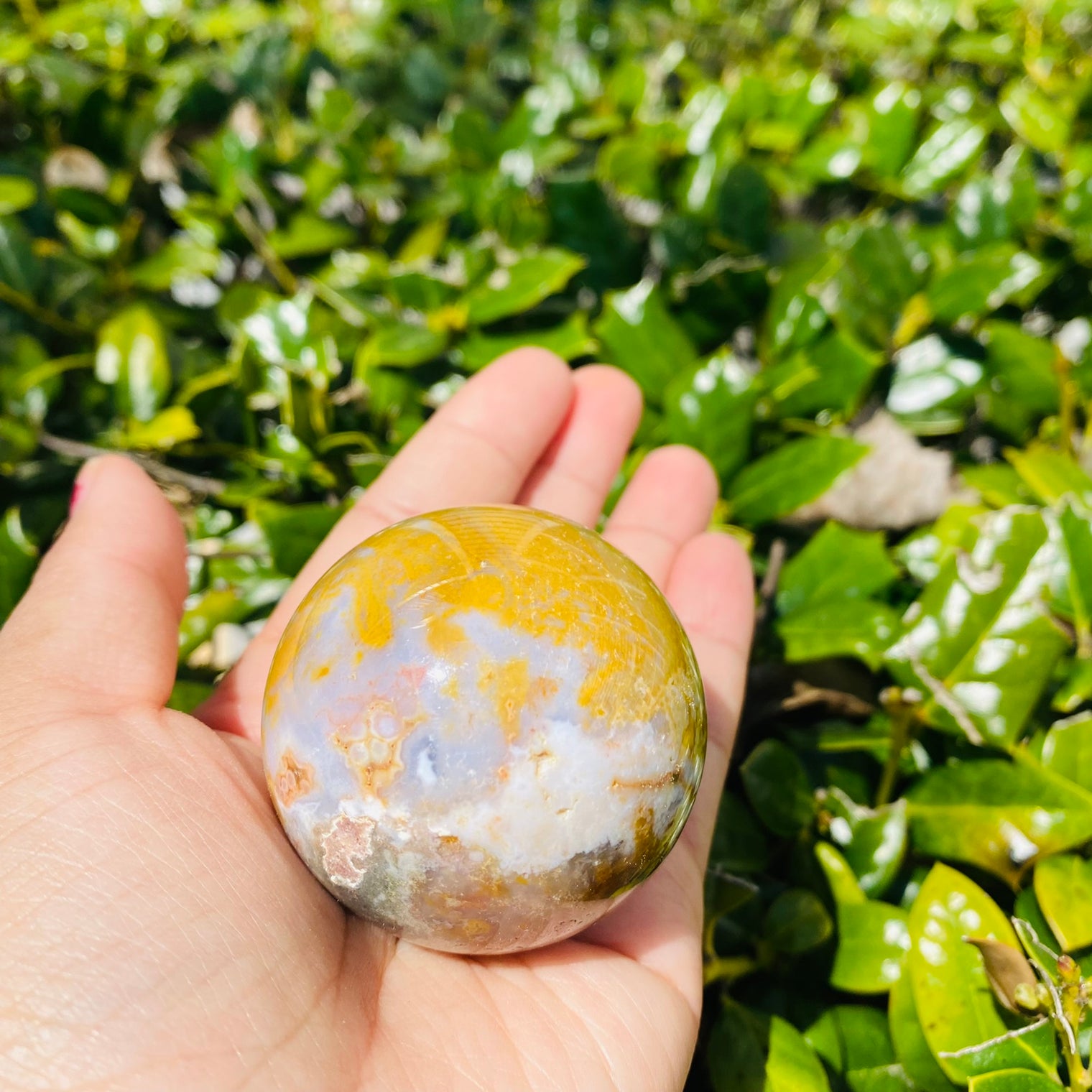 47 mm Ocean Jasper, Jasper Sphere, Heart Chakra Stone, Healing Crystal, Polished Sea Jasper, Grounding Crystal, Self Care Fertility Stone