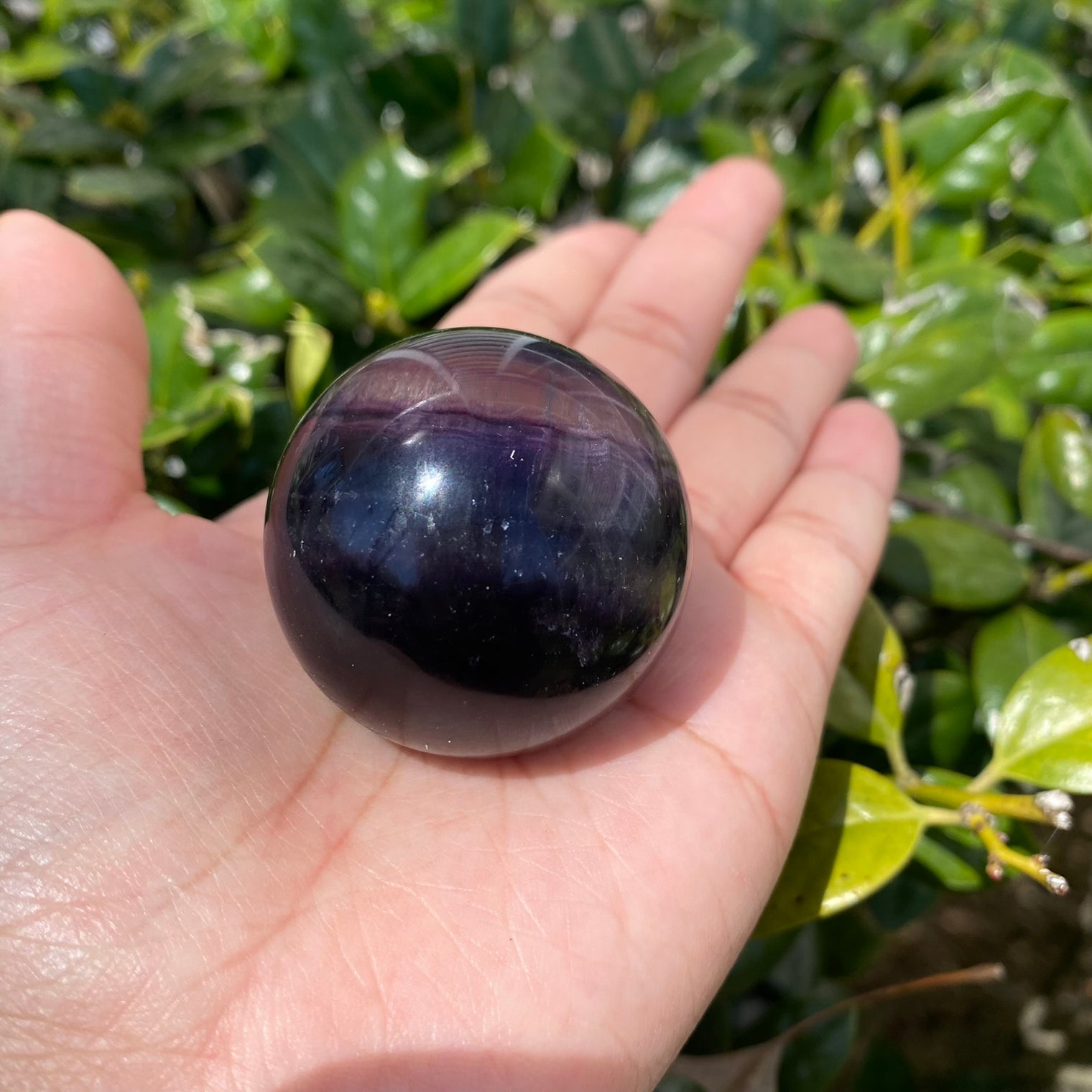 Rainbow Fluorite Sphere Crystal, Polished Fluorite Crystal Ball, Meditation Crystal, Reiki Crystal, Chakra Healing