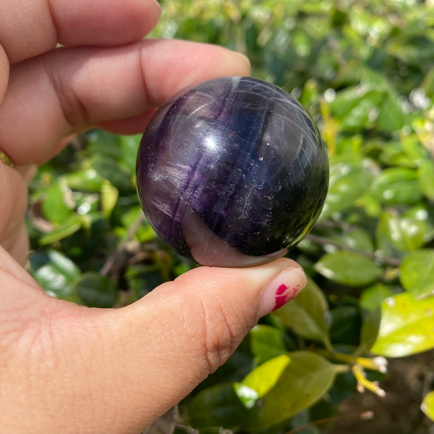 Rainbow Fluorite Sphere Crystal, Polished Fluorite Crystal Ball, Meditation Crystal, Reiki Crystal, Chakra Healing