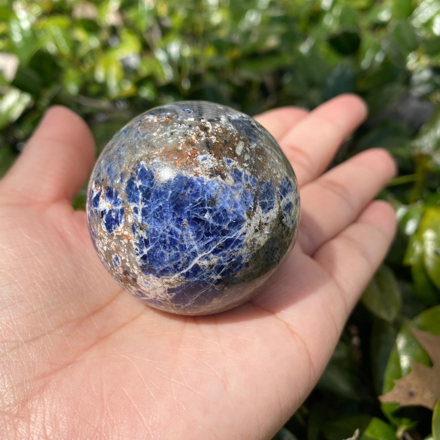 Sodalite Polished Crystal, Crystal Sphere, Stone of Clarity and Truth, Crystal Lovers Gift, Crystal of Emotional Balance