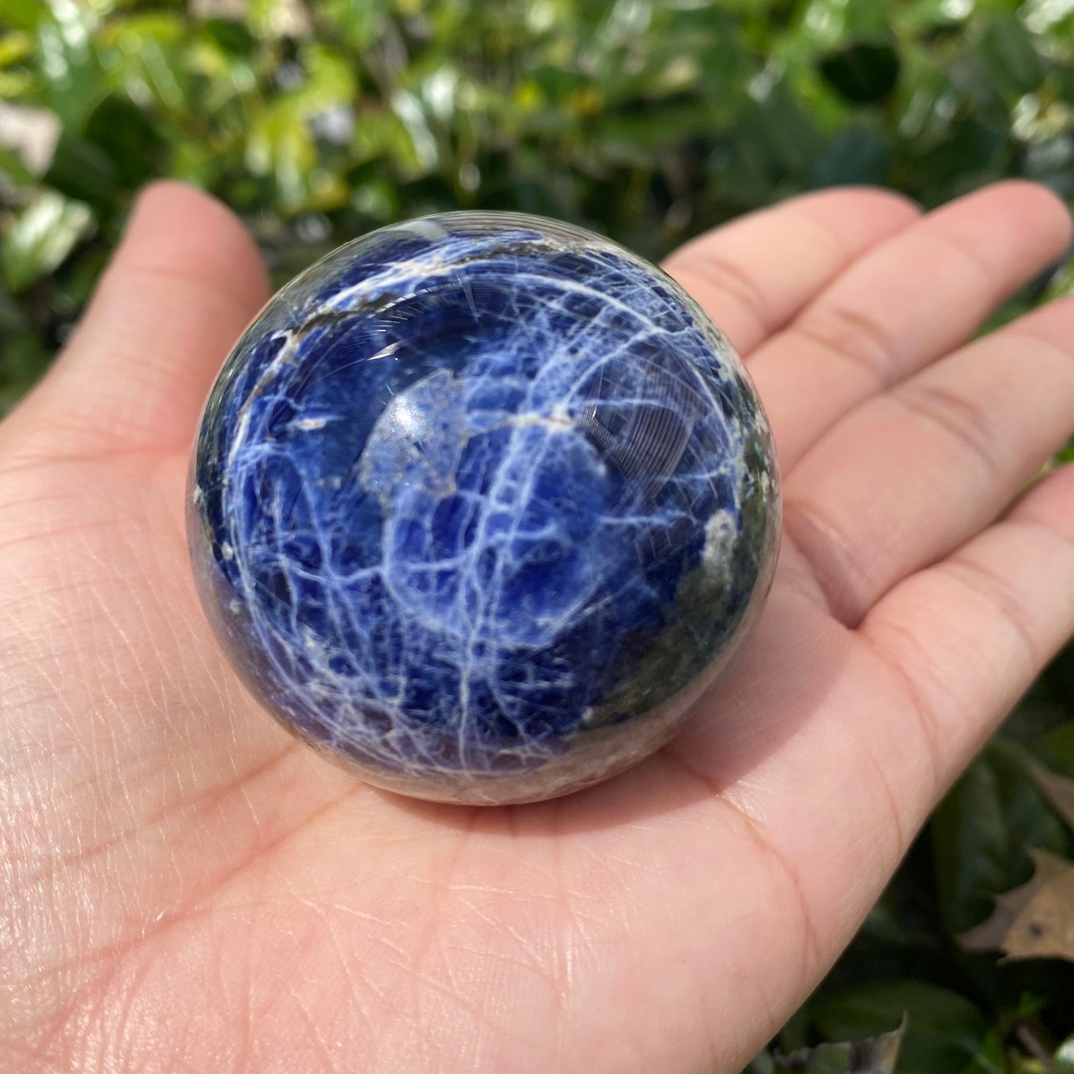 Sodalite Polished Crystal, Crystal Sphere, Stone of Clarity and Truth, Crystal Lovers Gift, Crystal of Emotional Balance