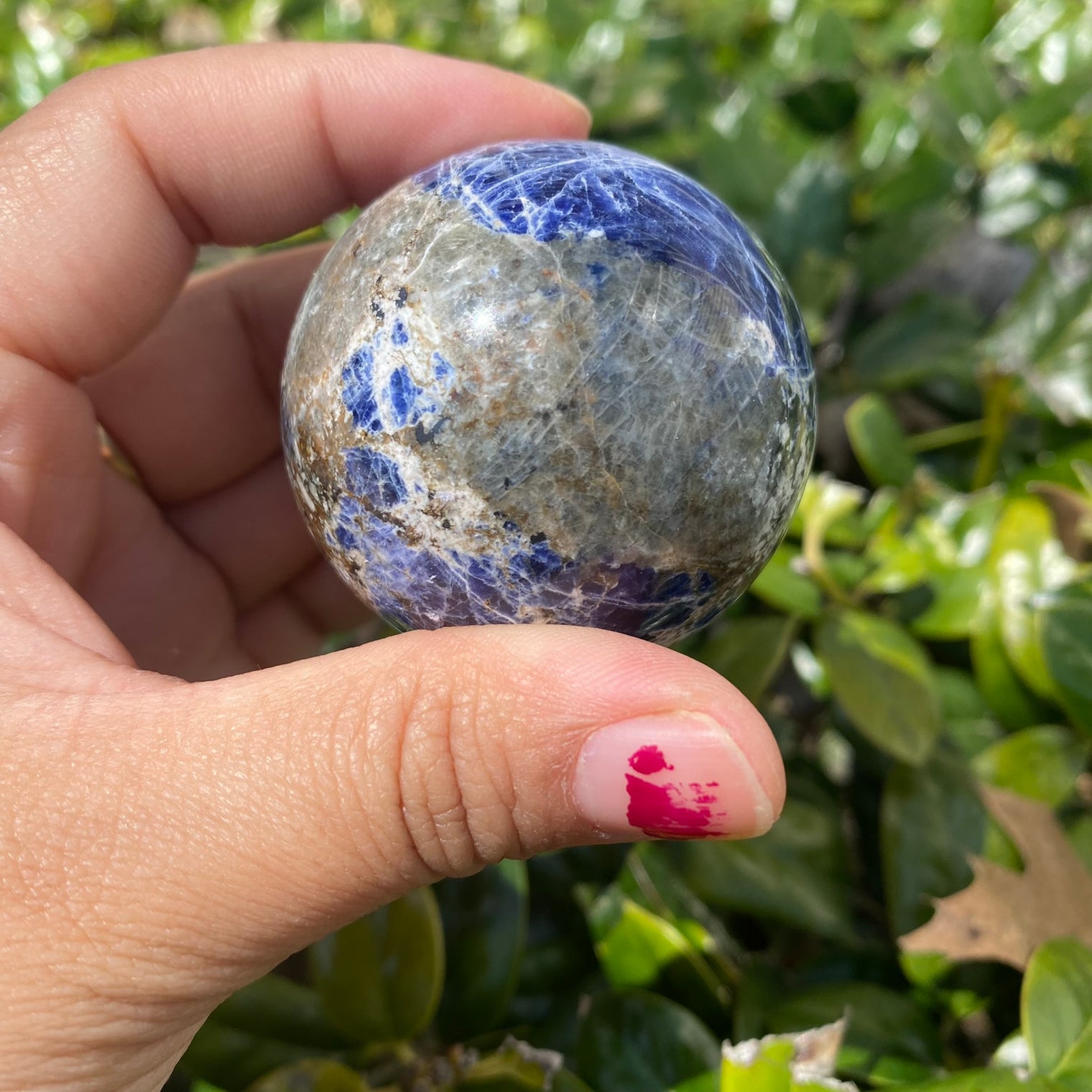 Sodalite Polished Crystal, Crystal Sphere, Stone of Clarity and Truth, Crystal Lovers Gift, Crystal of Emotional Balance