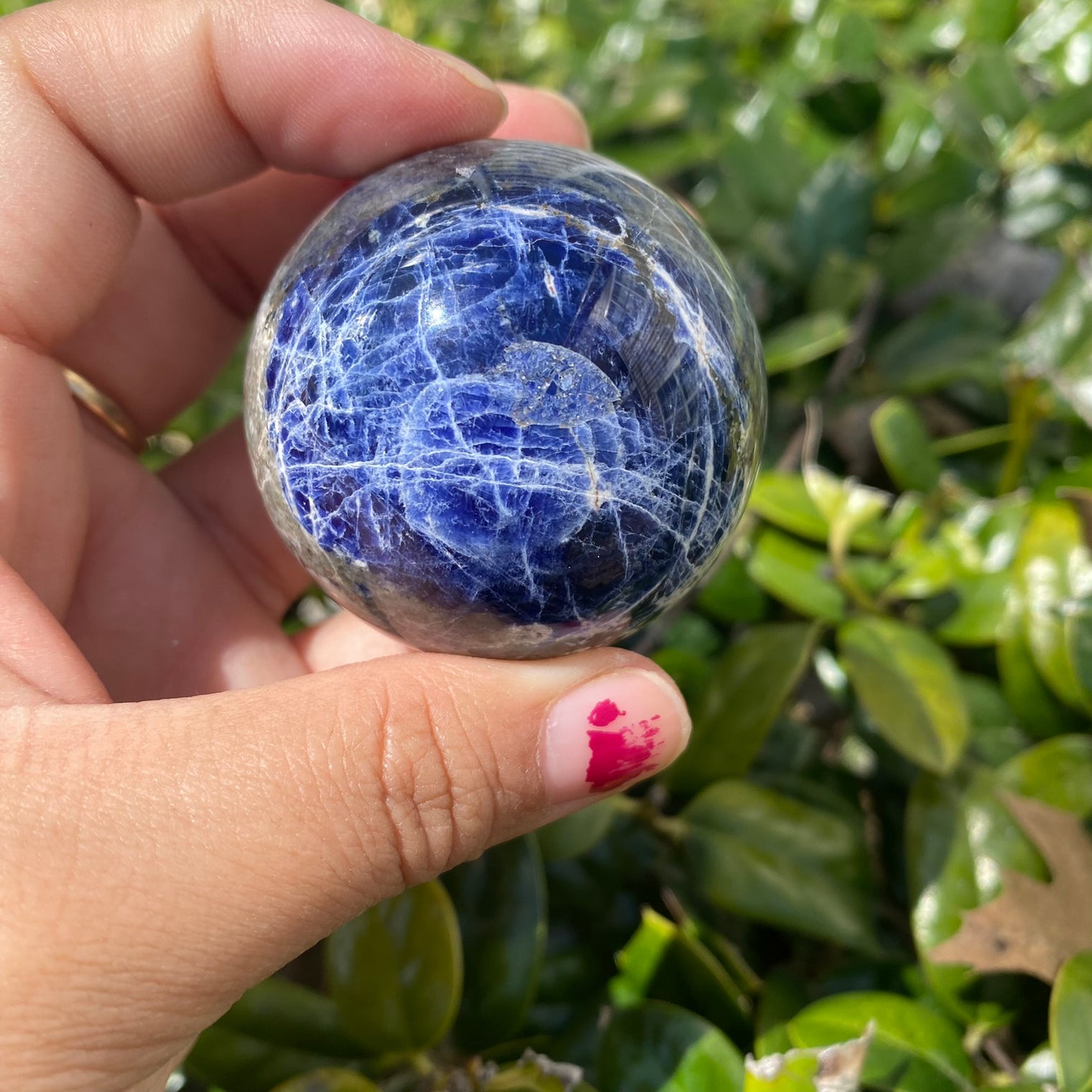 Sodalite Polished Crystal, Crystal Sphere, Stone of Clarity and Truth, Crystal Lovers Gift, Crystal of Emotional Balance