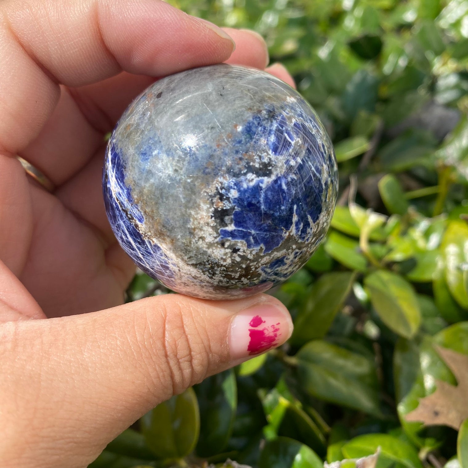 Sodalite Polished Crystal, Crystal Sphere, Stone of Clarity and Truth, Crystal Lovers Gift, Crystal of Emotional Balance