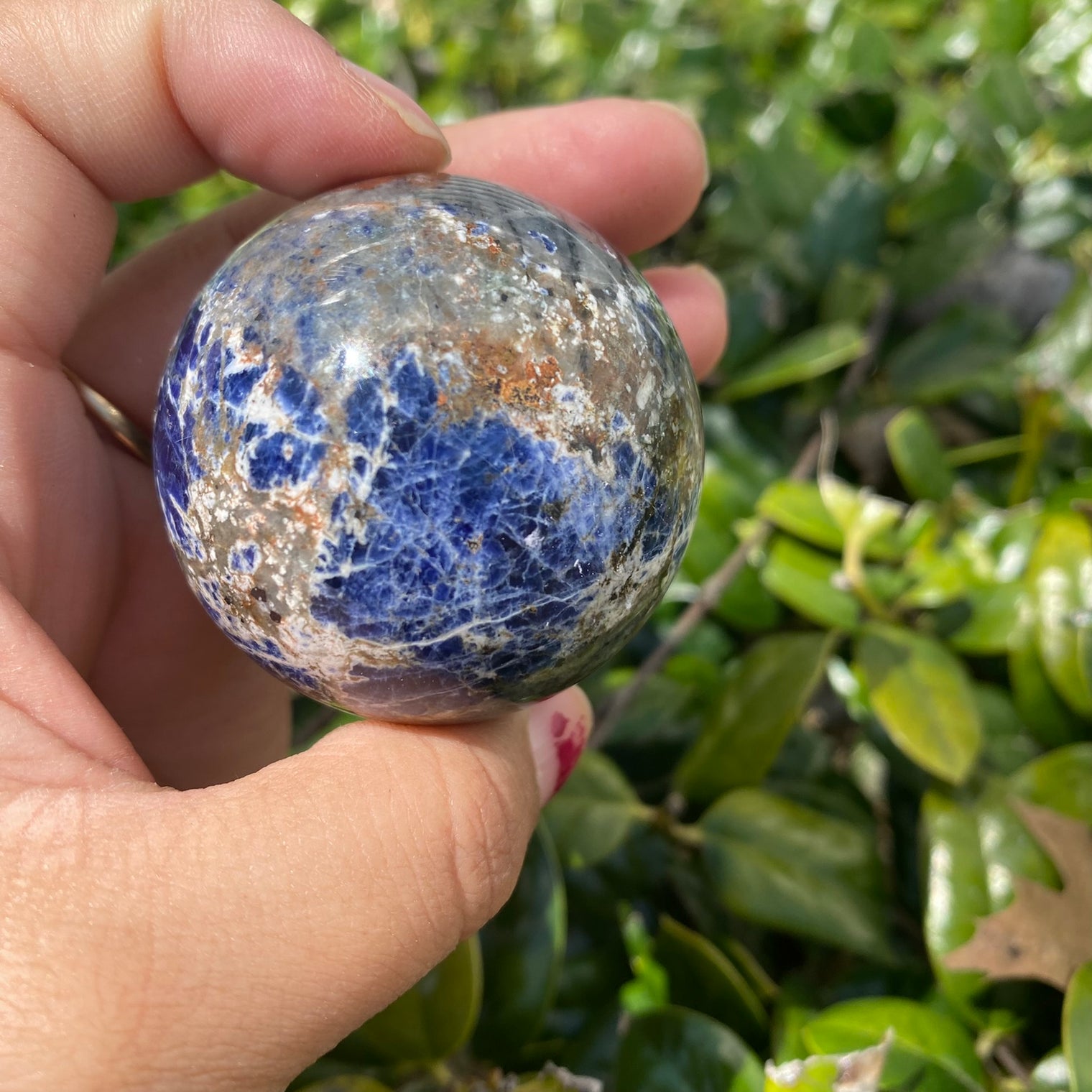 Sodalite Polished Crystal, Crystal Sphere, Stone of Clarity and Truth, Crystal Lovers Gift, Crystal of Emotional Balance