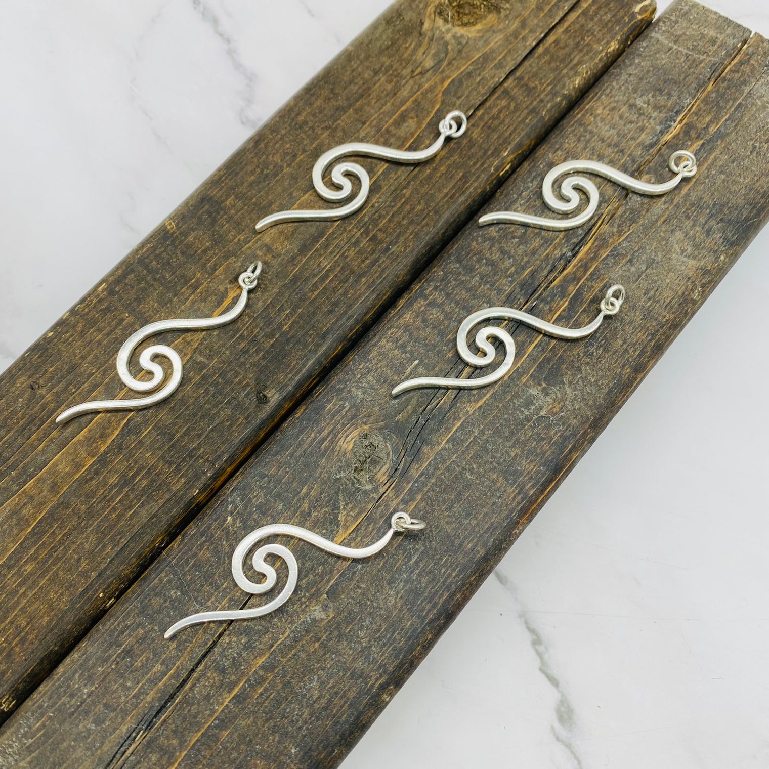 Sterling Silver Swirl Charm, Handmade Silver Charms from Nepal, Spiral Pendant, Boho Pendant, Tribal Charms, Unique Silver Pendant
