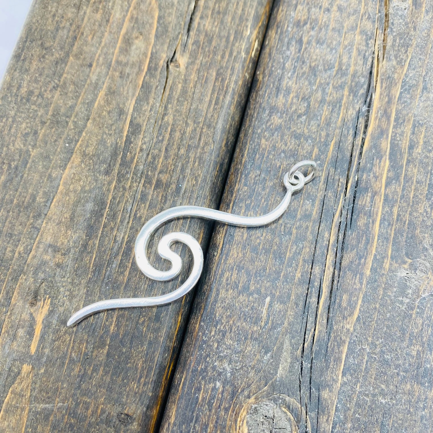 Sterling Silver Swirl Charm, Handmade Silver Charms from Nepal, Spiral Pendant, Boho Pendant, Tribal Charms, Unique Silver Pendant