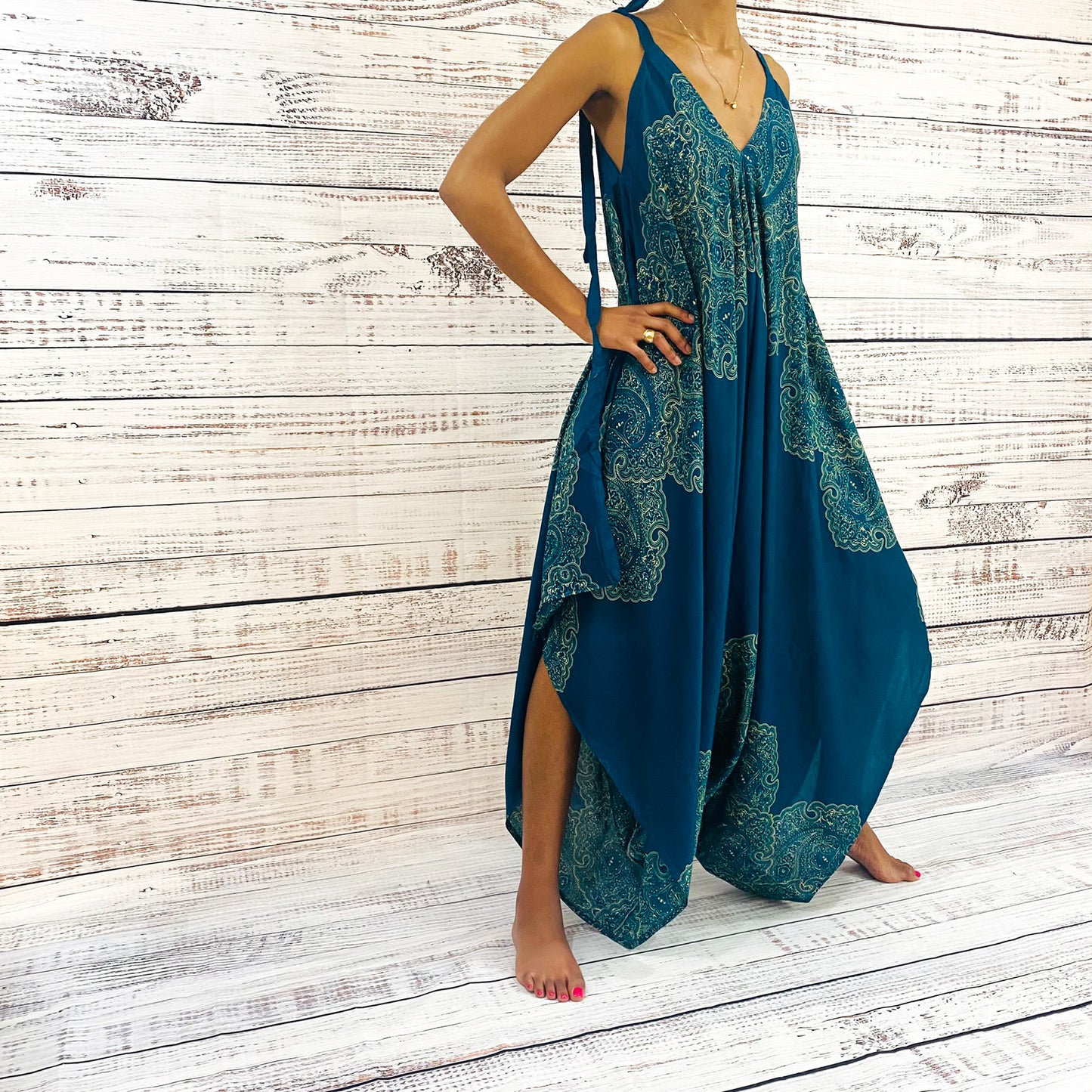 Wide Leg Bohemian Style Summer Jumpsuit