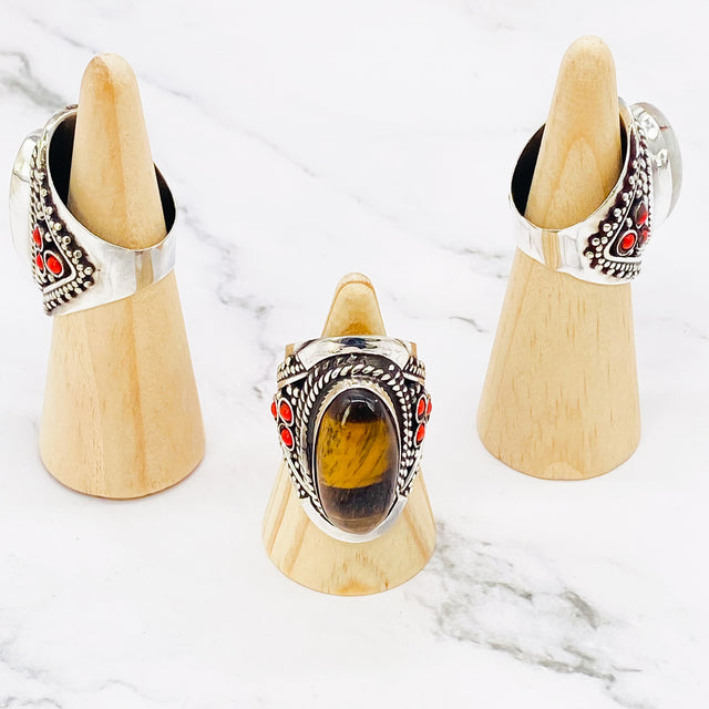 Handmade gemstone ring, statement ring, natural gemstone ring, handmade silver ring, boho hippie ring, gifts for women, silver ring