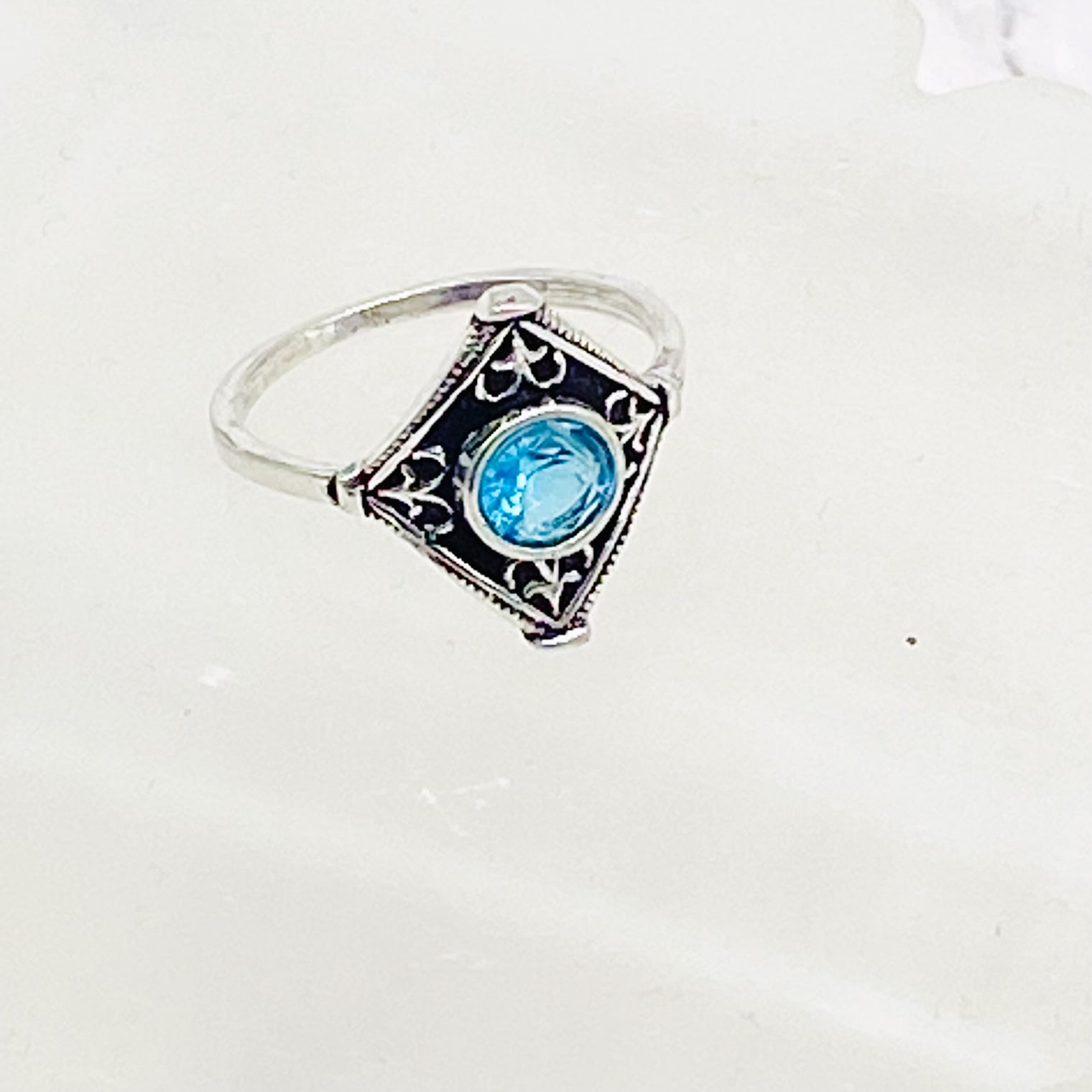 Faceted Crystal Ring, Handmade Ring, Silver Gemstone Ring, Statement Ring, Gift For Her, Vintage Style