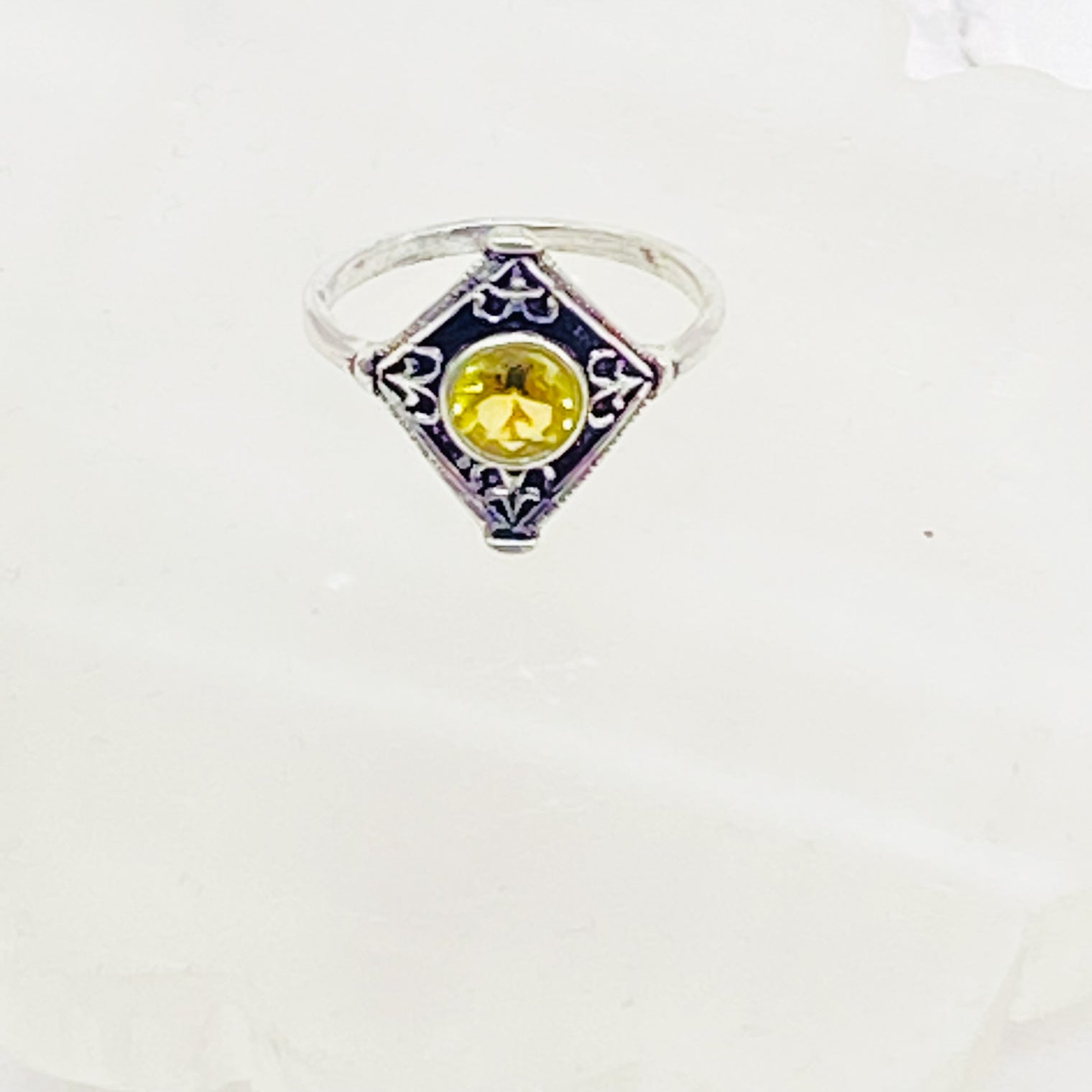 Faceted Crystal Ring, Handmade Ring, Silver Gemstone Ring, Statement Ring, Gift For Her, Vintage Style
