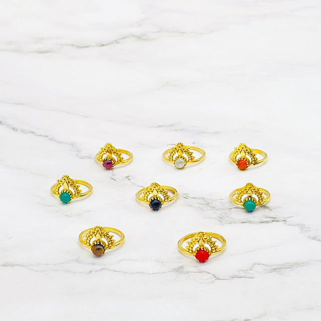 Gold FIlled Natural Crystal Ring, Healing Crystals, Gift For Her, Mothers Day Gift, Statement Ring, Handmade Ring, Minimalistic Style