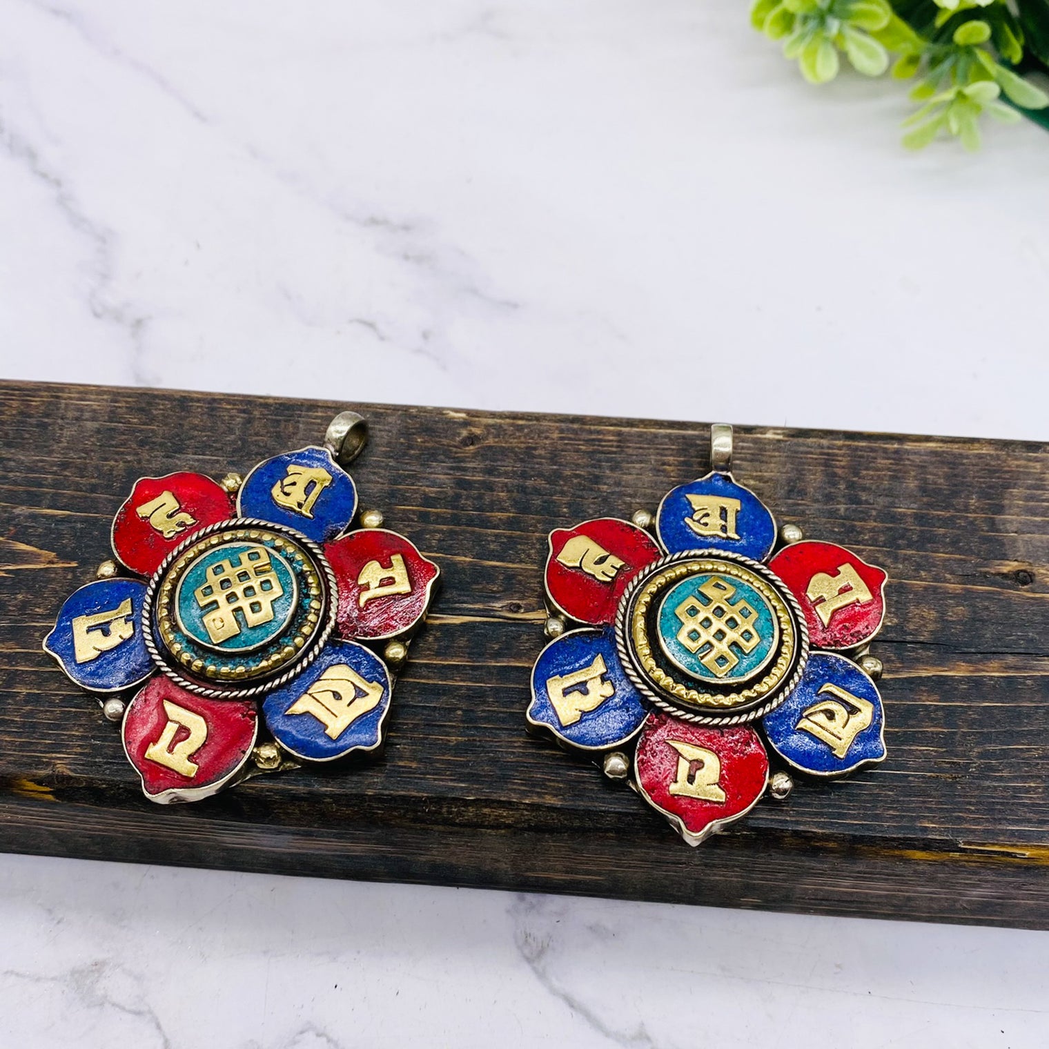 Infinity Knot Pendant, Handmade Bohemian Charms, Summer Jewelry, Endless Knot Necklace from Nepal, Healing Buddhist Mantra Unisex Charms