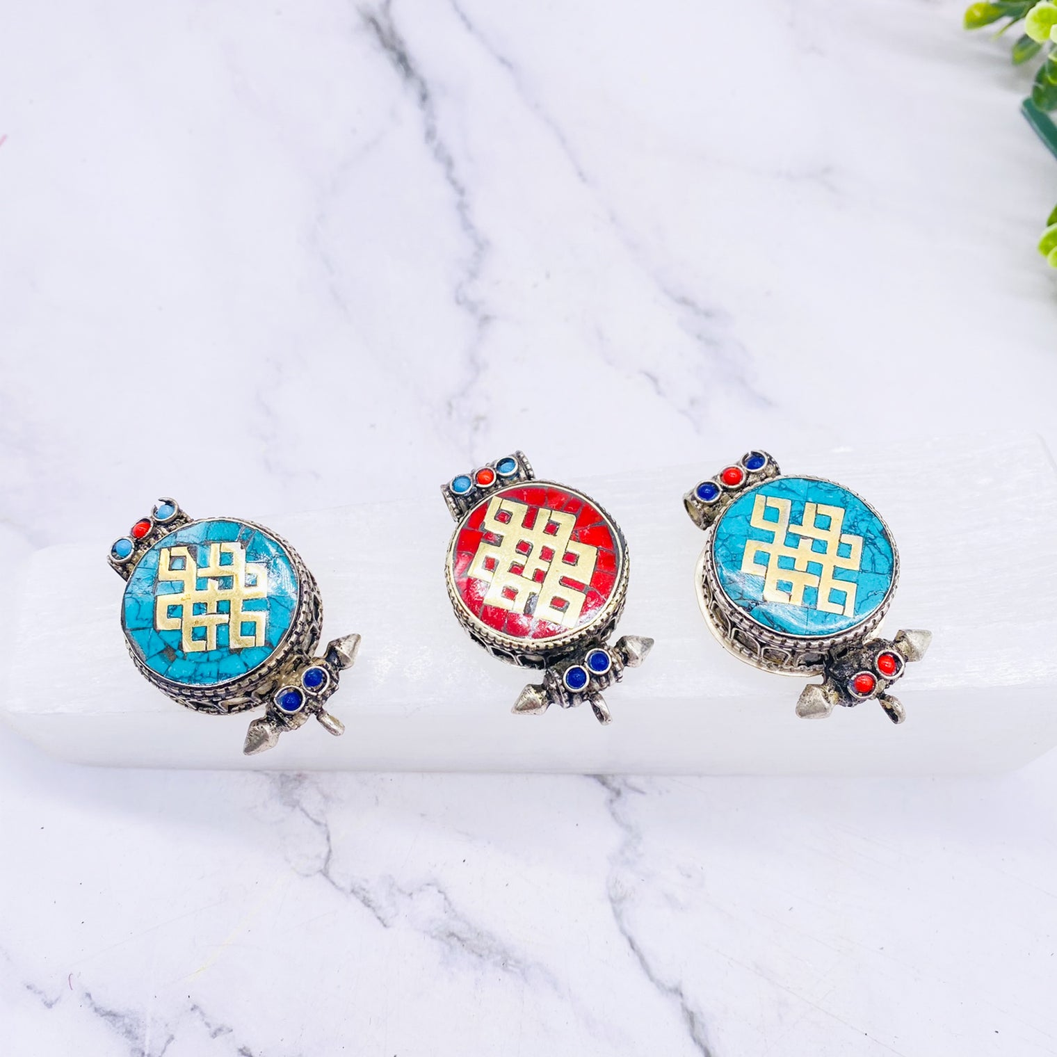 Infinity Box Pendant, Colorful Endless Knot Charms, Summer Jewelry, Infinity Charms, Ethnic Style Jewelry, Unisex Jewelry, Yoga Jewelry