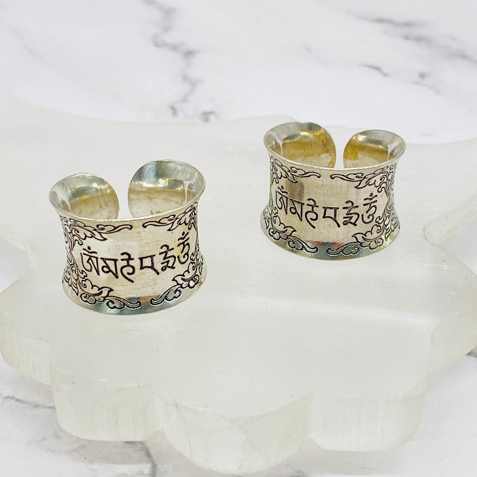 Tibetan Buddhist Healing Mantra Ring, Compassion Ring, Om Mani Pad Mi Hu Mantra Adjustable Ring, Buddhist Ring, Meditation Ring