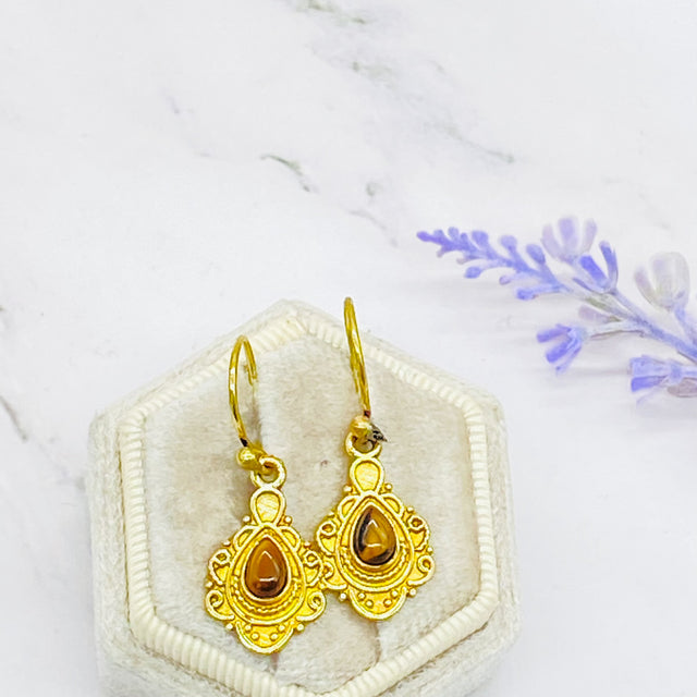 Gold Filled Crystal Earrings, Gold Hoops, Minimalistic Gemstone Earrings, Healing Crystals, Gift For Her, Mothers Day Gift, Vintage Jewelry