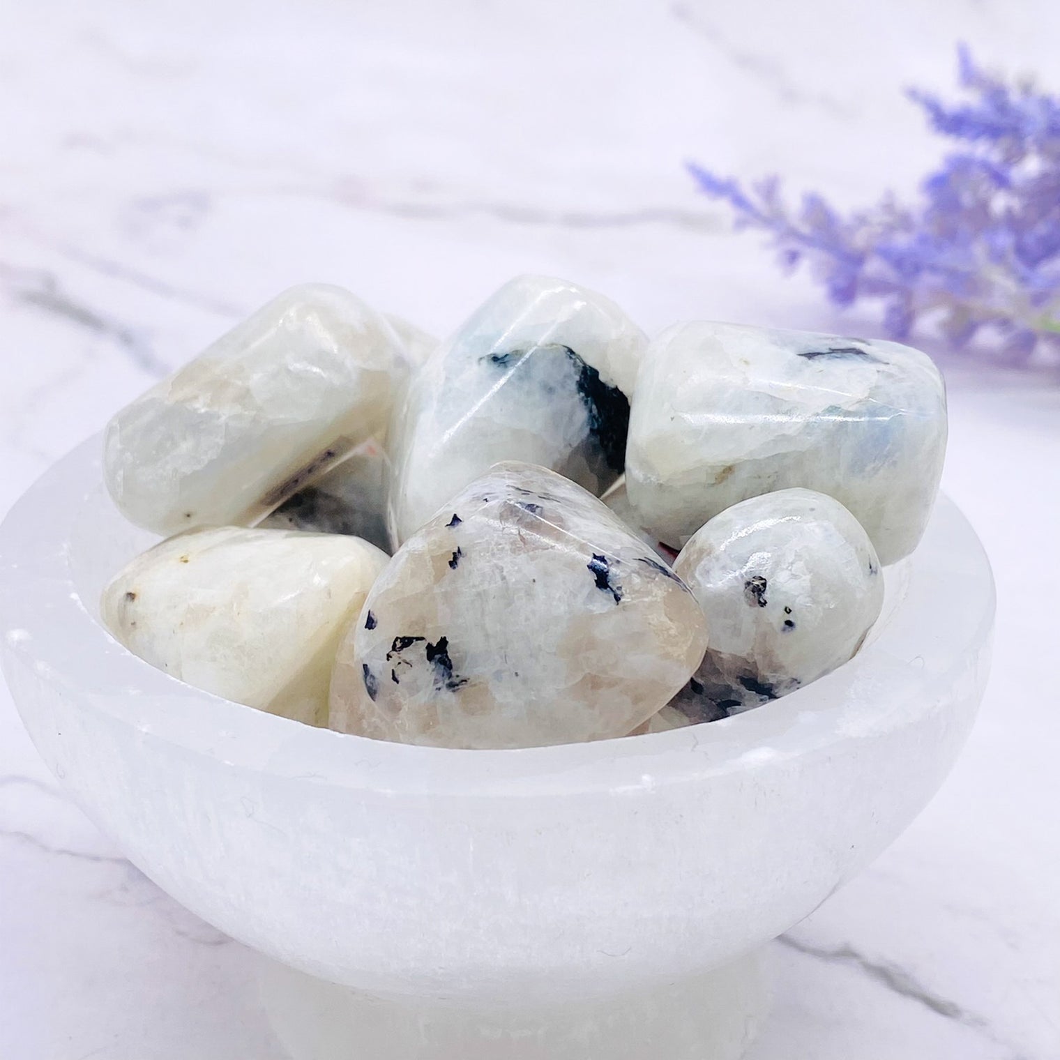 Rainbow Moonstone Tumbled Stones, Moonstone Crystals, 'A' Grade, Healing Crystals, Chakra Healing Stones, Crystals for Good Fortune, Love