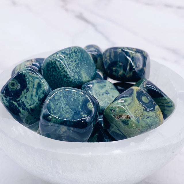 Kambaba Jasper Healing Stone, Tumble Stone, Pocket Stone, Heart Chakra Crystal, Stress Relief Crystal