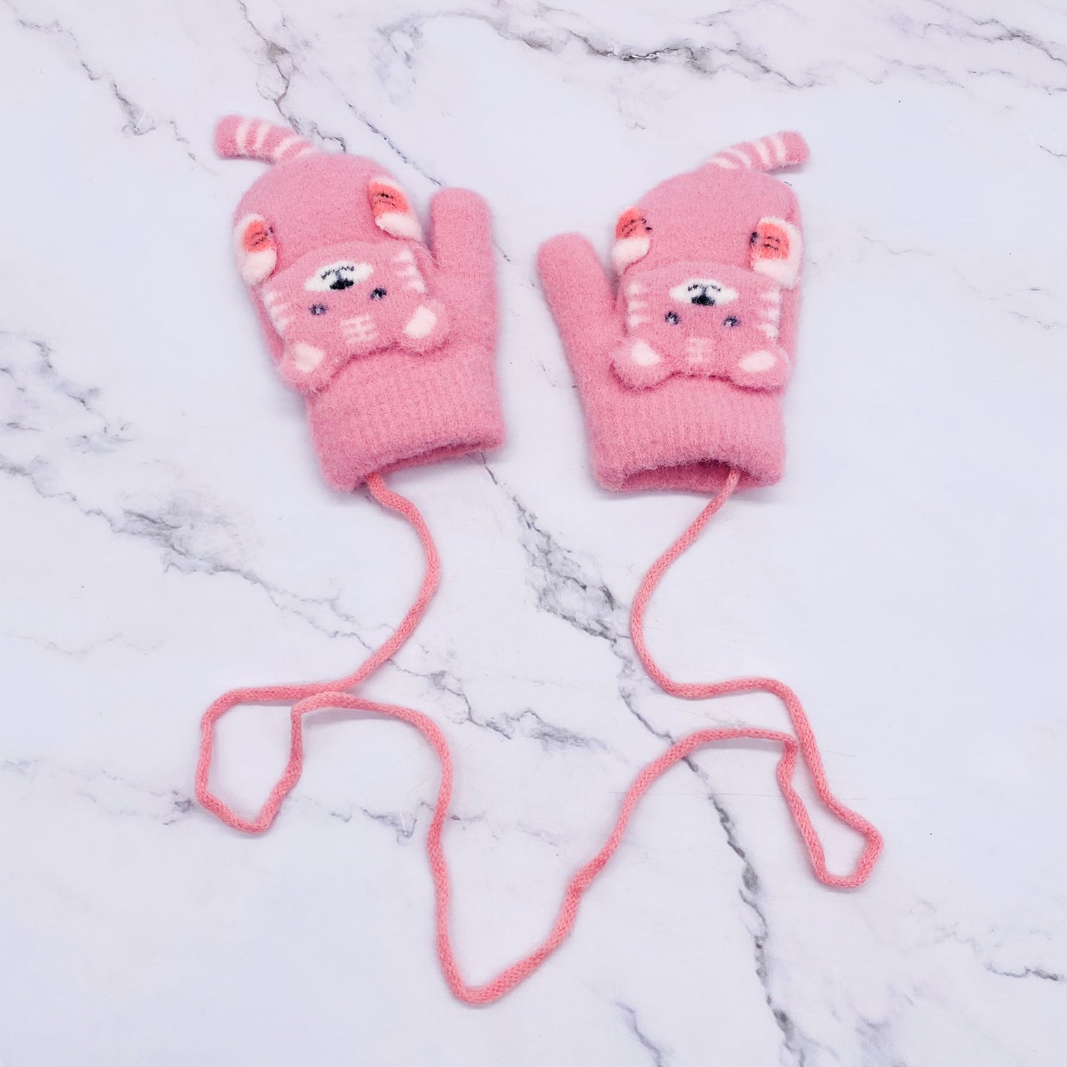 Fleece Lined Animal Lover Mittens/Gloves with Strings