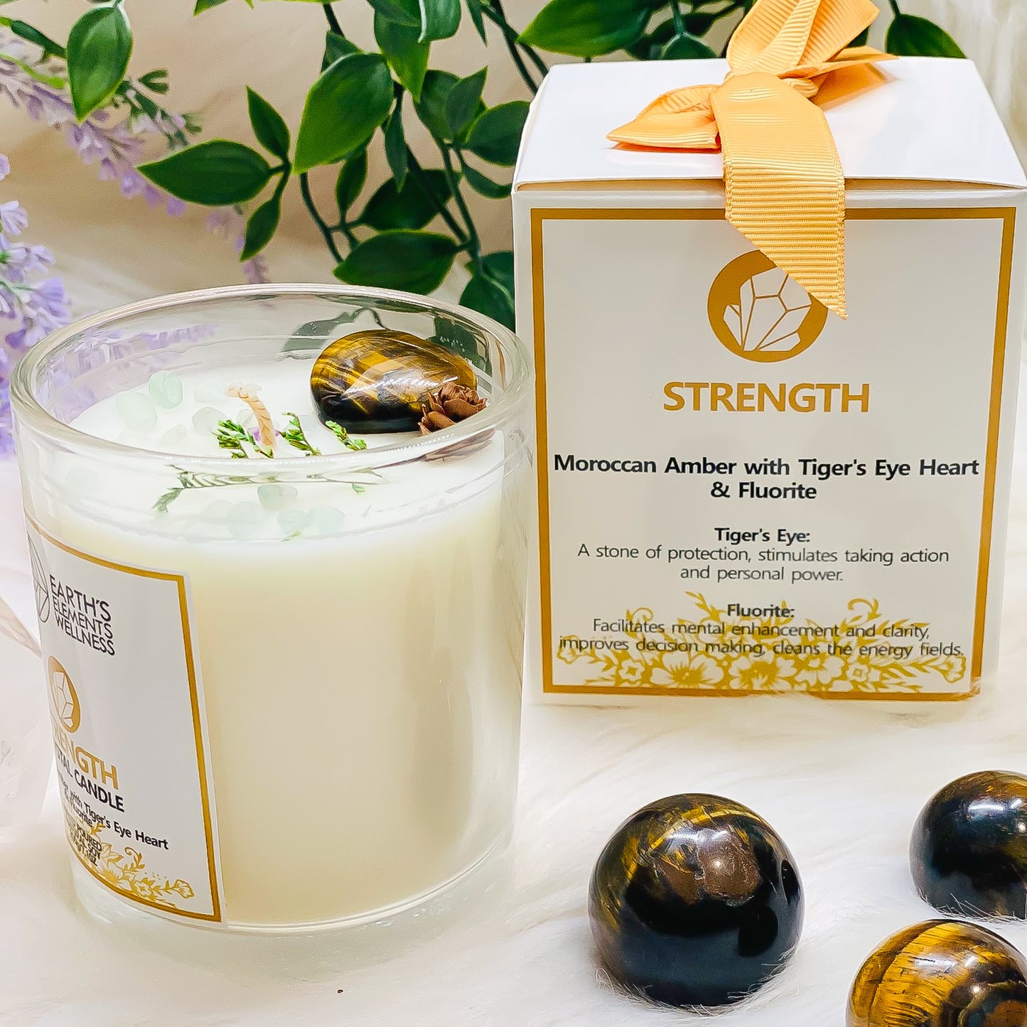Aromatic Candle with Tiger Eye