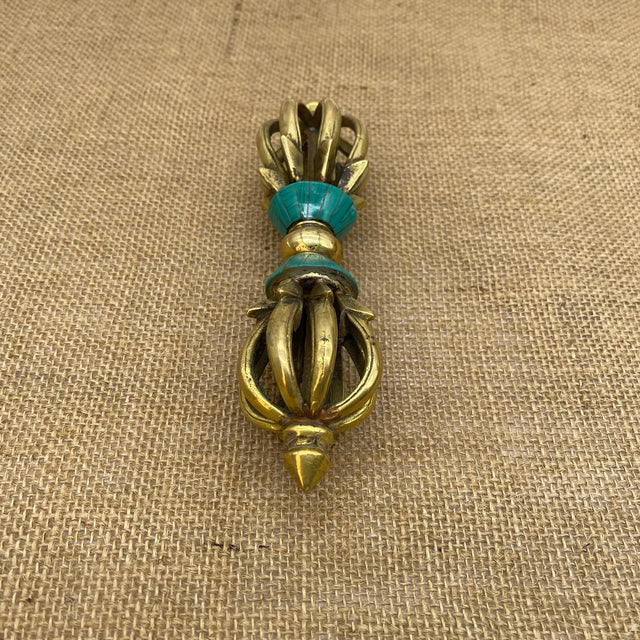 Buddhist Brass Vajra, Vintage Thunderbolt, Tibetan Tantra Buddhism Ritual Tool, Meditation Tools, Altar Tool