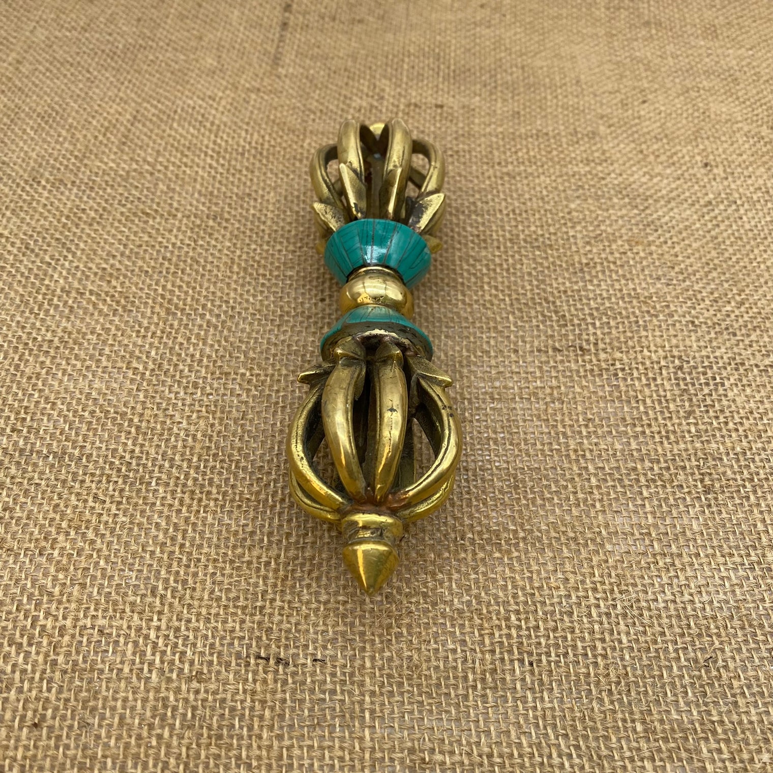 Buddhist Brass Vajra, Vintage Thunderbolt, Tibetan Tantra Buddhism Ritual Tool, Meditation Tools, Altar Tool