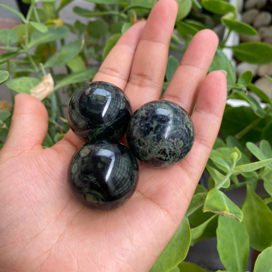 Kambaba Jasper Small Sphere, Crystal Balls, Round Gemstones, Crocodile Jasper, Healing Stones, Stone for Courage, Reiki , Heart Chakra Stone